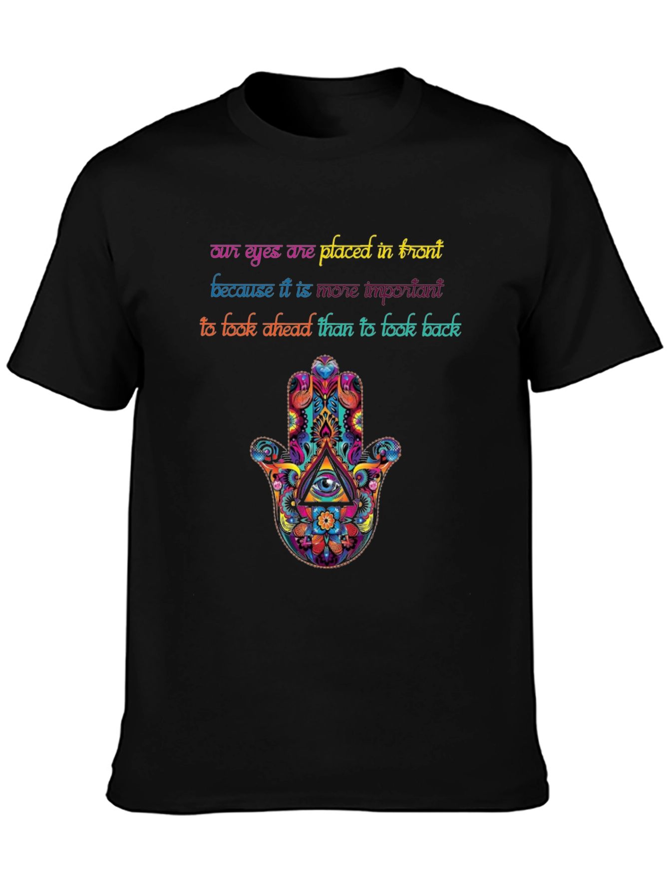 Inspirational Eye Hamsa Graphic Tee - Look Ahead