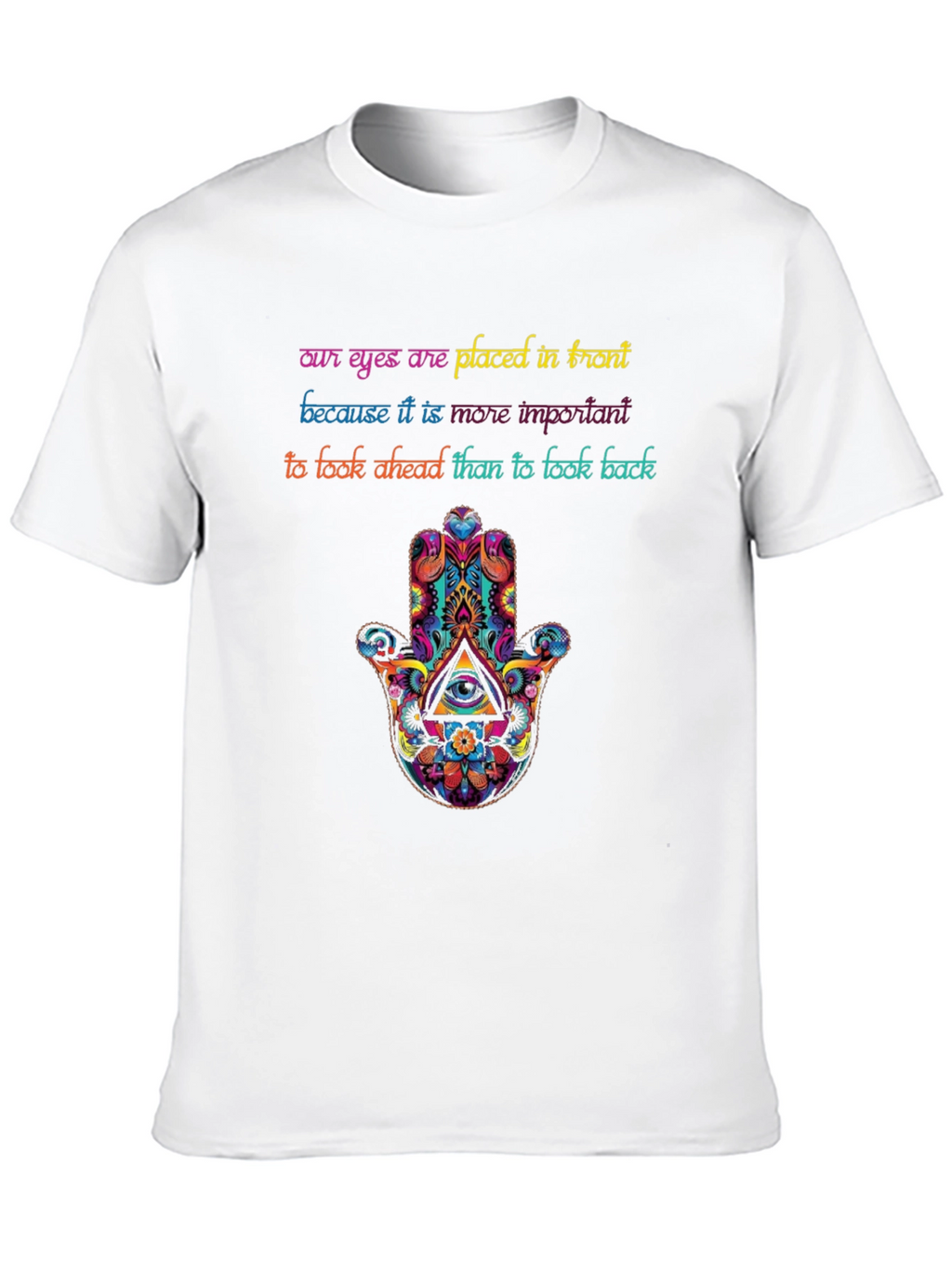 Inspirational Eye Hamsa Graphic Tee - Look Ahead