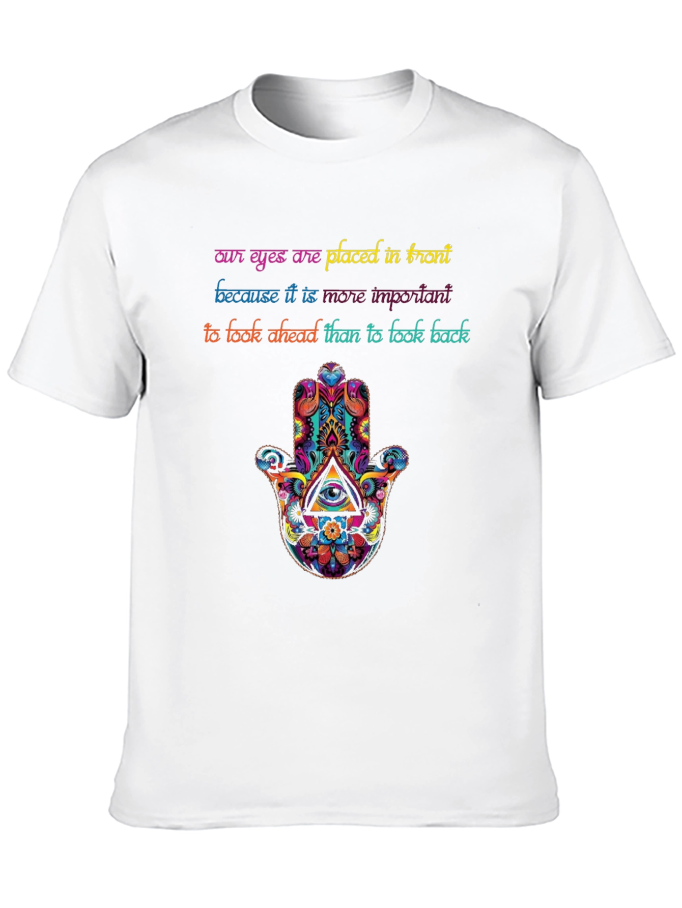 Inspirational Eye Hamsa Graphic Tee - Look Ahead