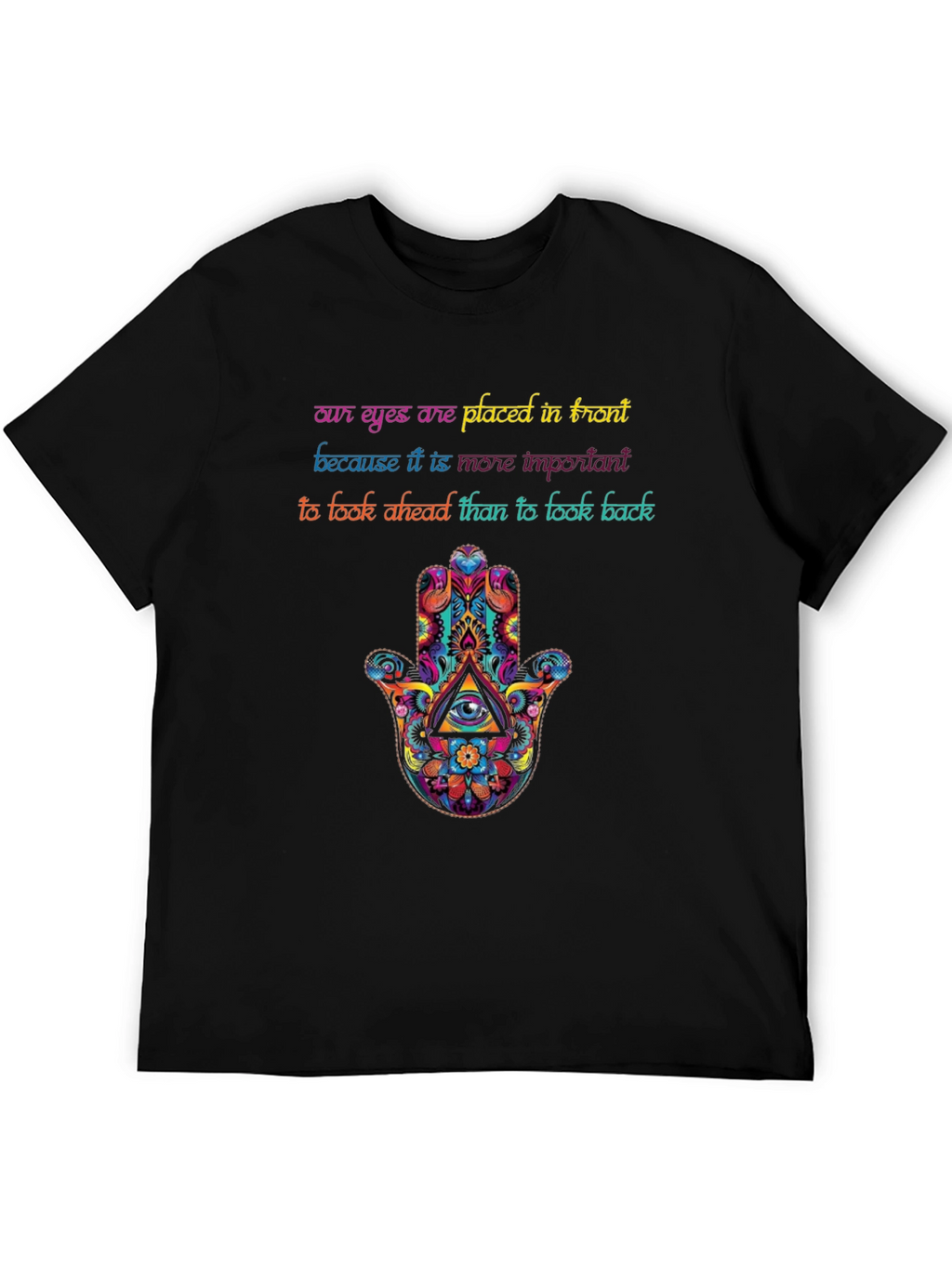 Inspirational Eye Hamsa Graphic Tee - Look Ahead