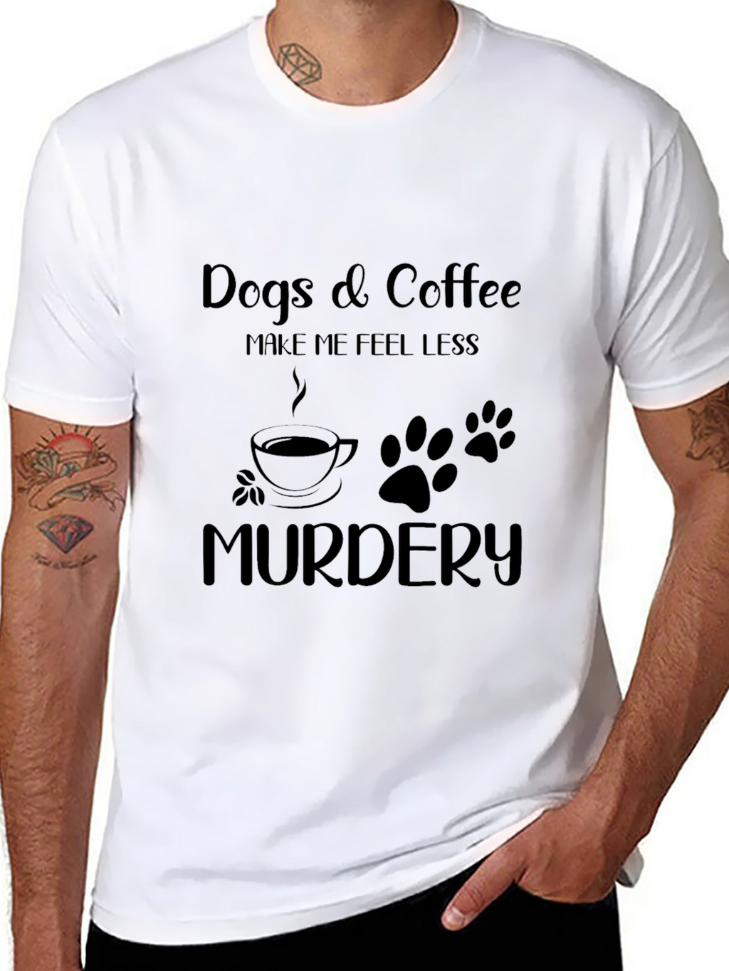 Dogs & Coffee Funny Graphic Tee