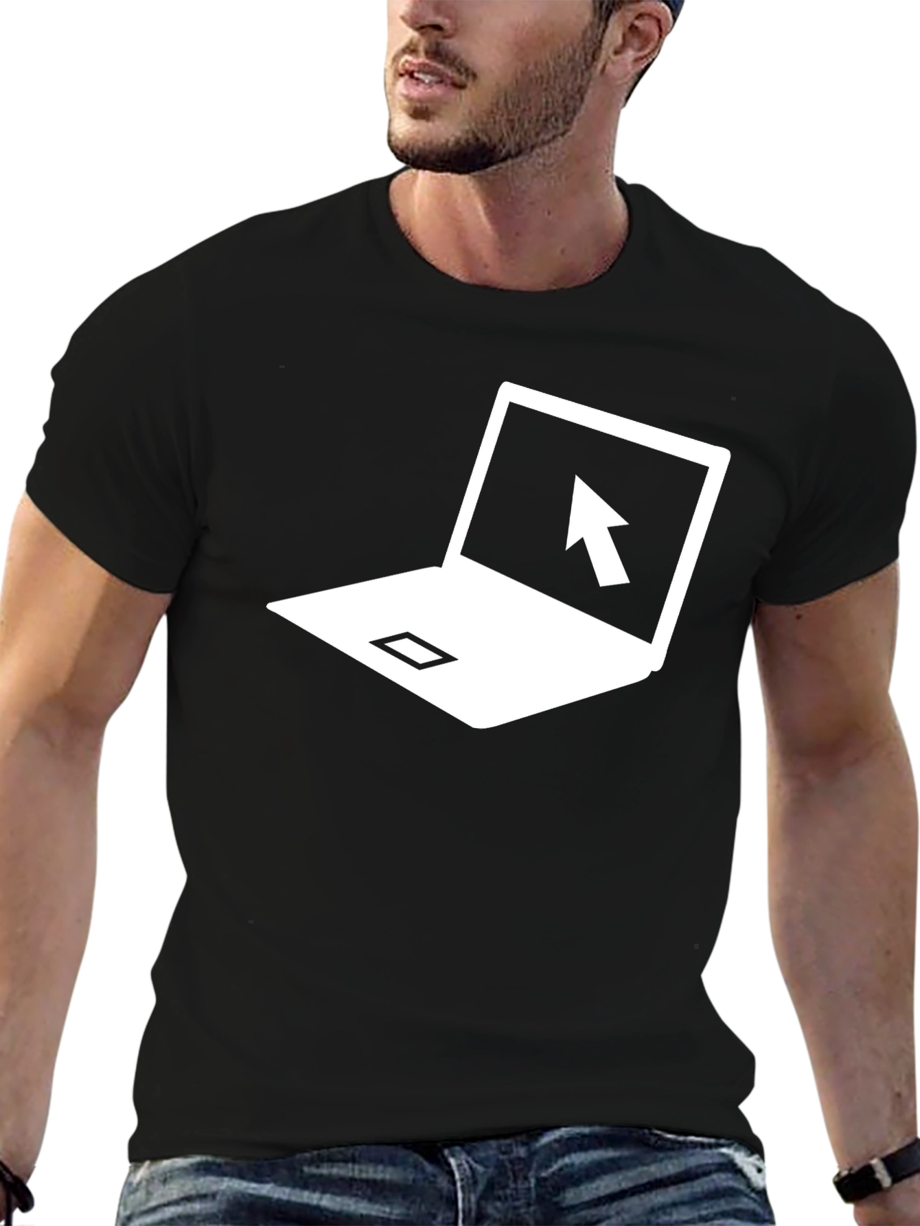 Laptop Cursor Graphic T-Shirt - Black