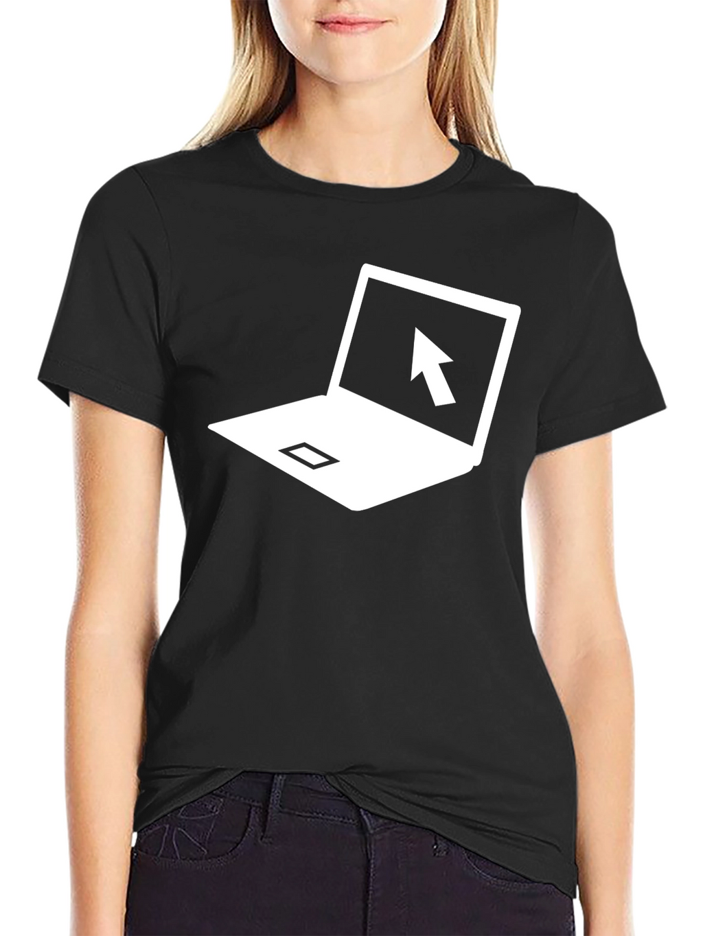 Laptop Cursor Graphic T-Shirt - Black
