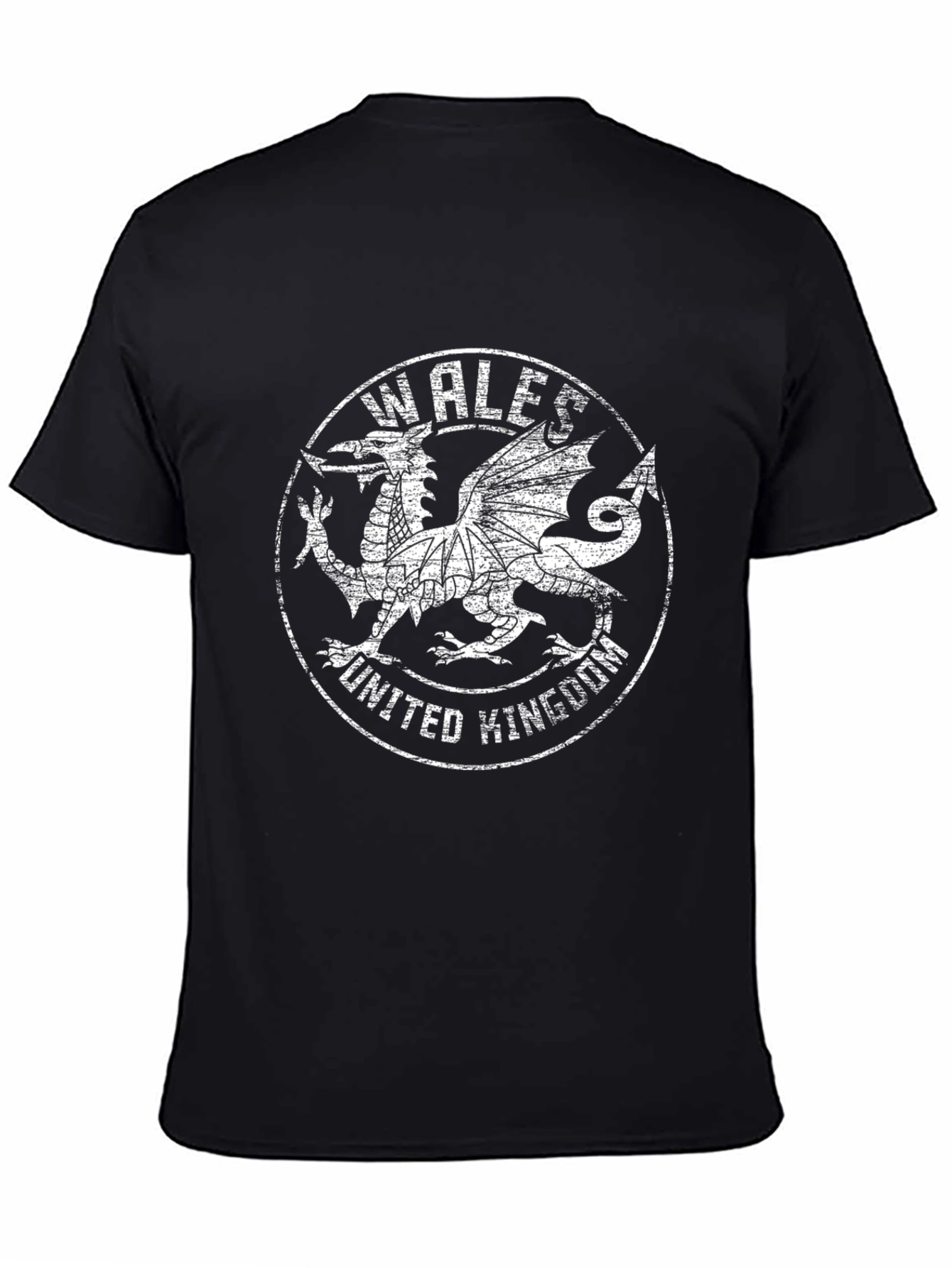 Wales Dragon UK Graphic Tee - Black Cotton T-Shirt
