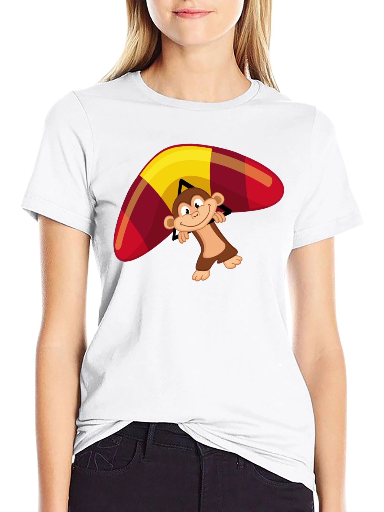 Monkey Hang Gliding Graphic T-Shirt