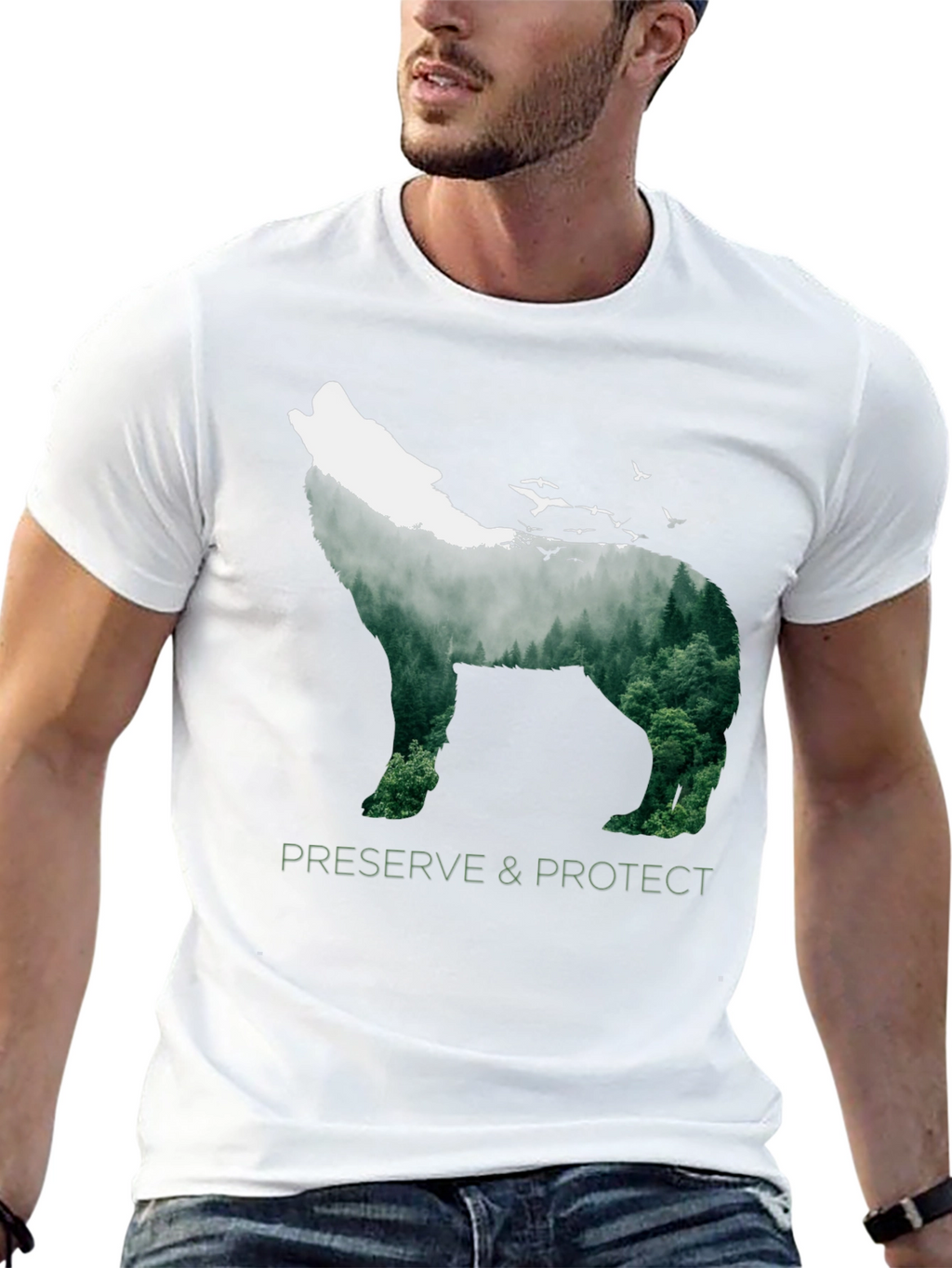 Wildlife Wolf Graphic Tee - Preserve & Protect