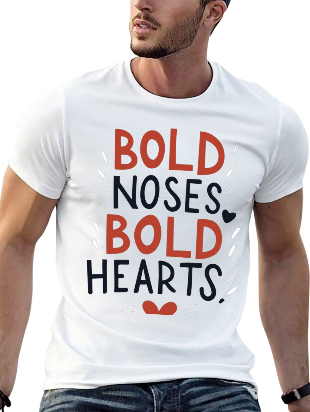 Bold Noses Hearts Graphic Tee - Black
