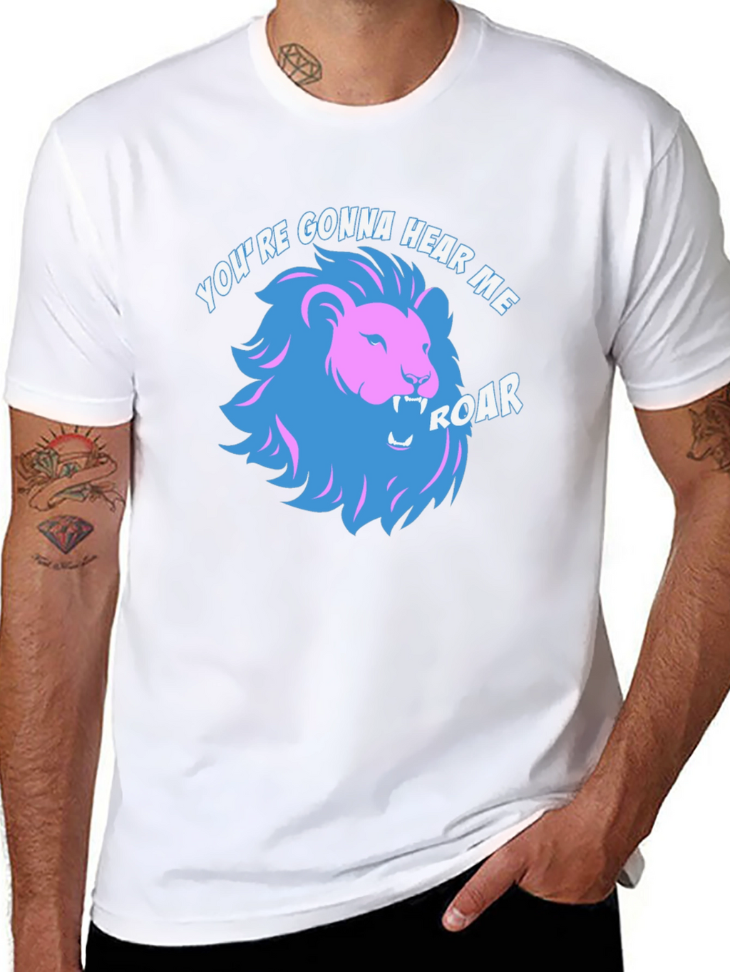 Roaring Lion Graphic Tee - Trendy Mens T-Shirt