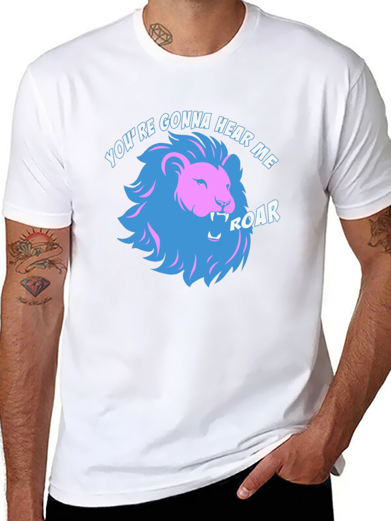 Roaring Lion Graphic Tee - Trendy Mens T-Shirt