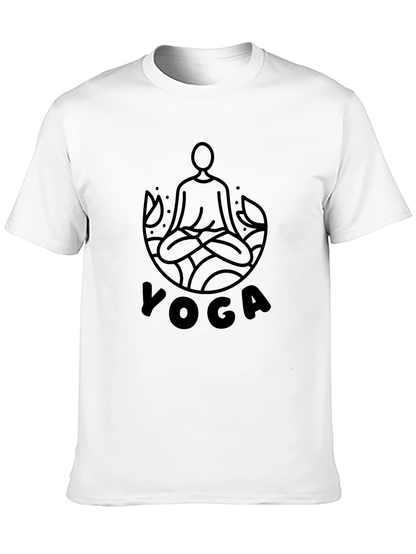 Yoga Meditation Graphic Tee - Black Cotton Comfort