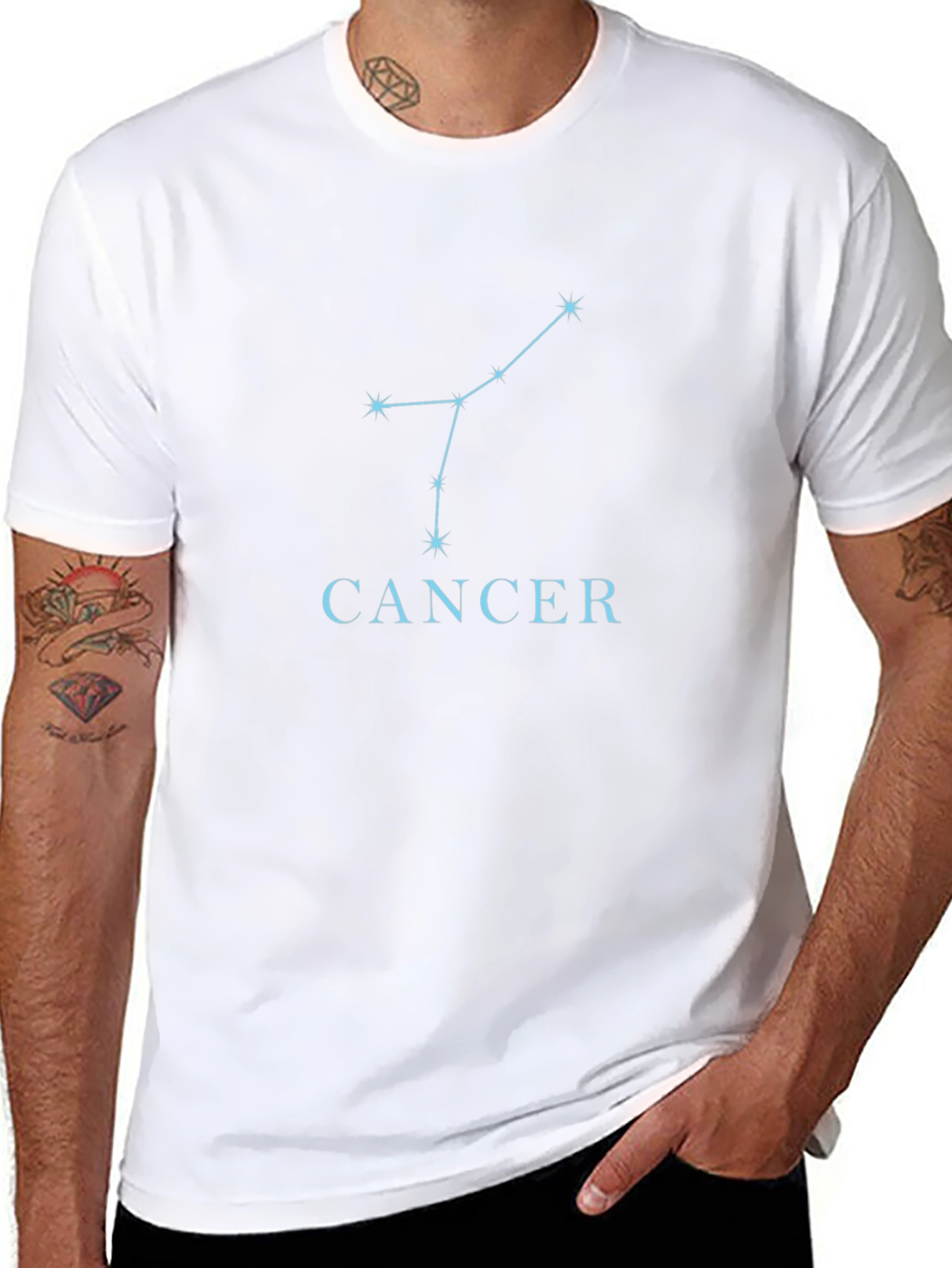 Cancer Zodiac Constellation T-Shirt - Black