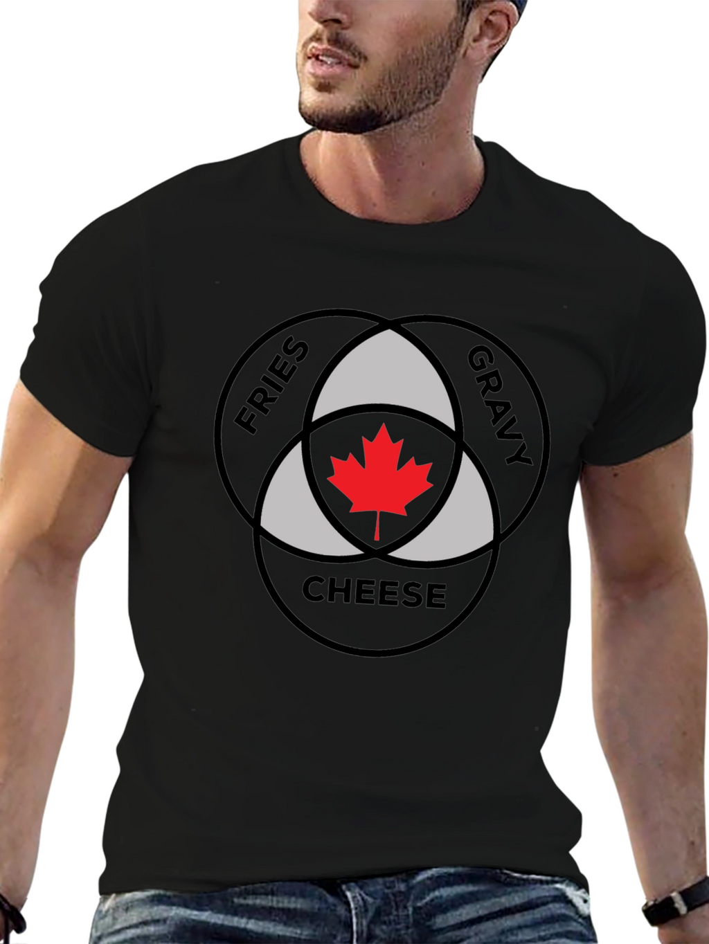 Poutine Venn Diagram T-Shirt - Fries Gravy Cheese Canada!