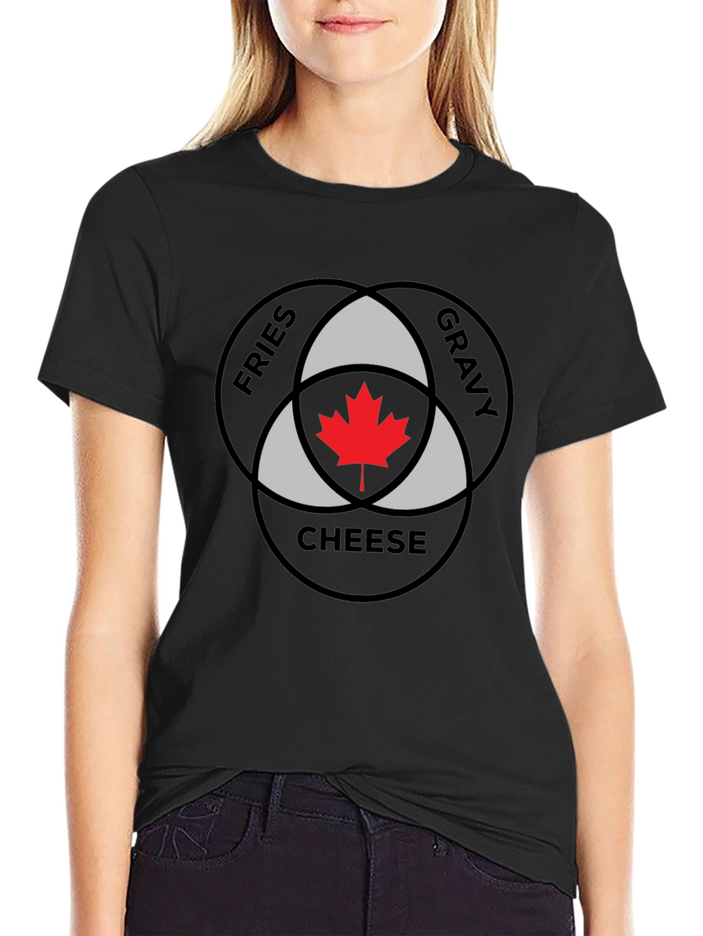 Poutine Venn Diagram T-Shirt - Fries Gravy Cheese Canada!