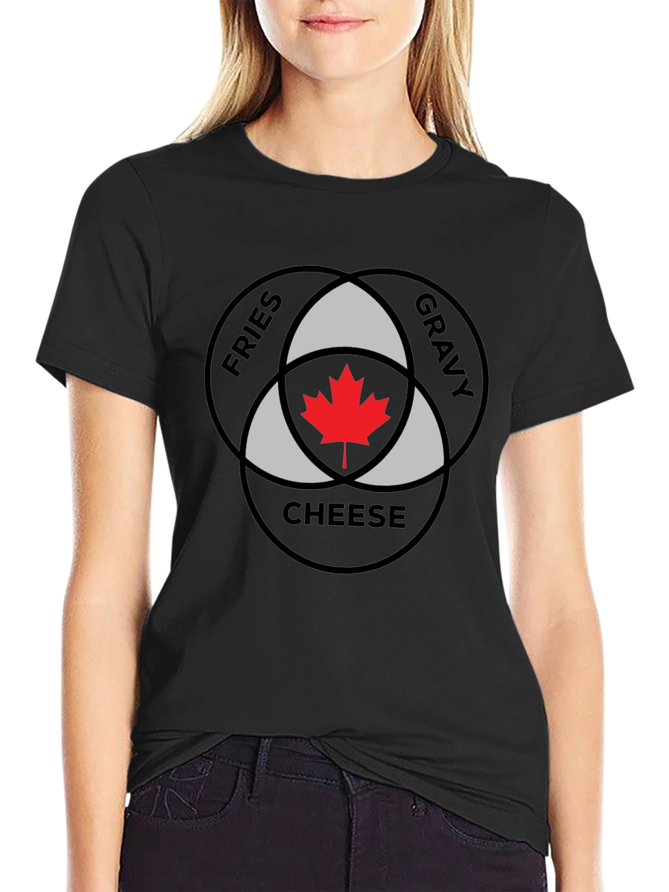 Poutine Venn Diagram T-Shirt - Fries Gravy Cheese Canada!