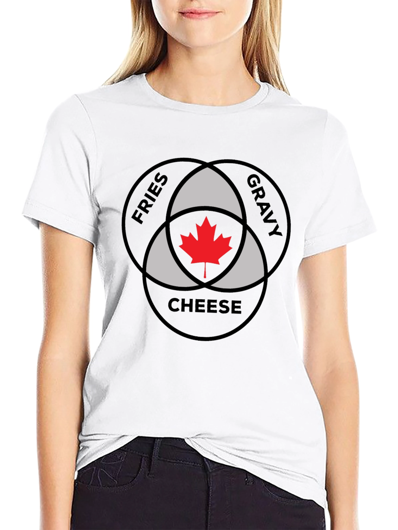 Poutine Venn Diagram T-Shirt - Fries Gravy Cheese Canada!