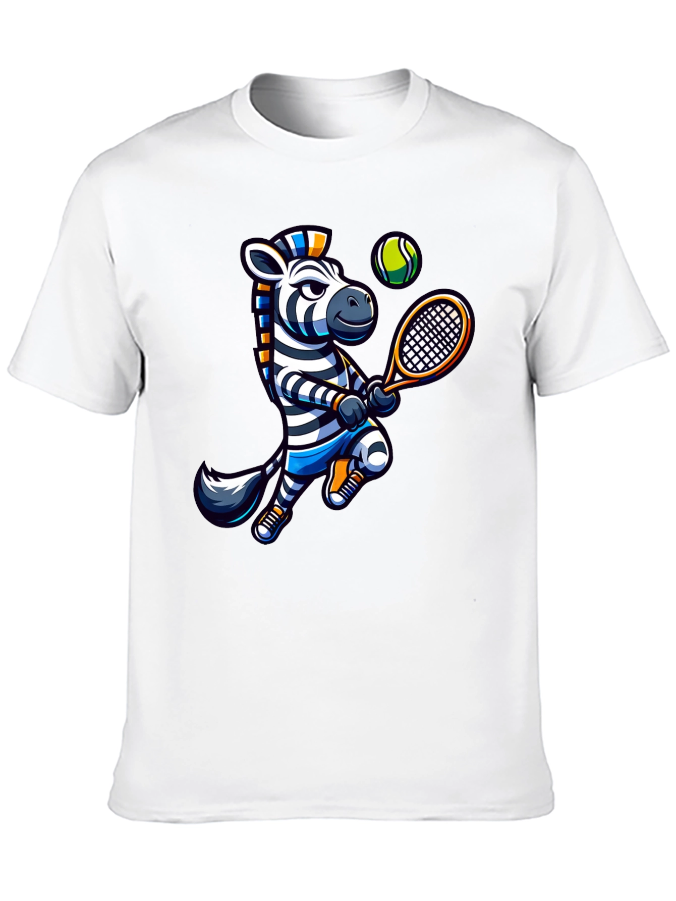 Zebra Tennis Graphic T-Shirt - Fun Animal Design
