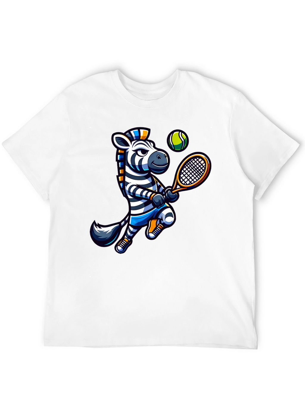 Zebra Tennis Graphic T-Shirt - Fun Animal Design