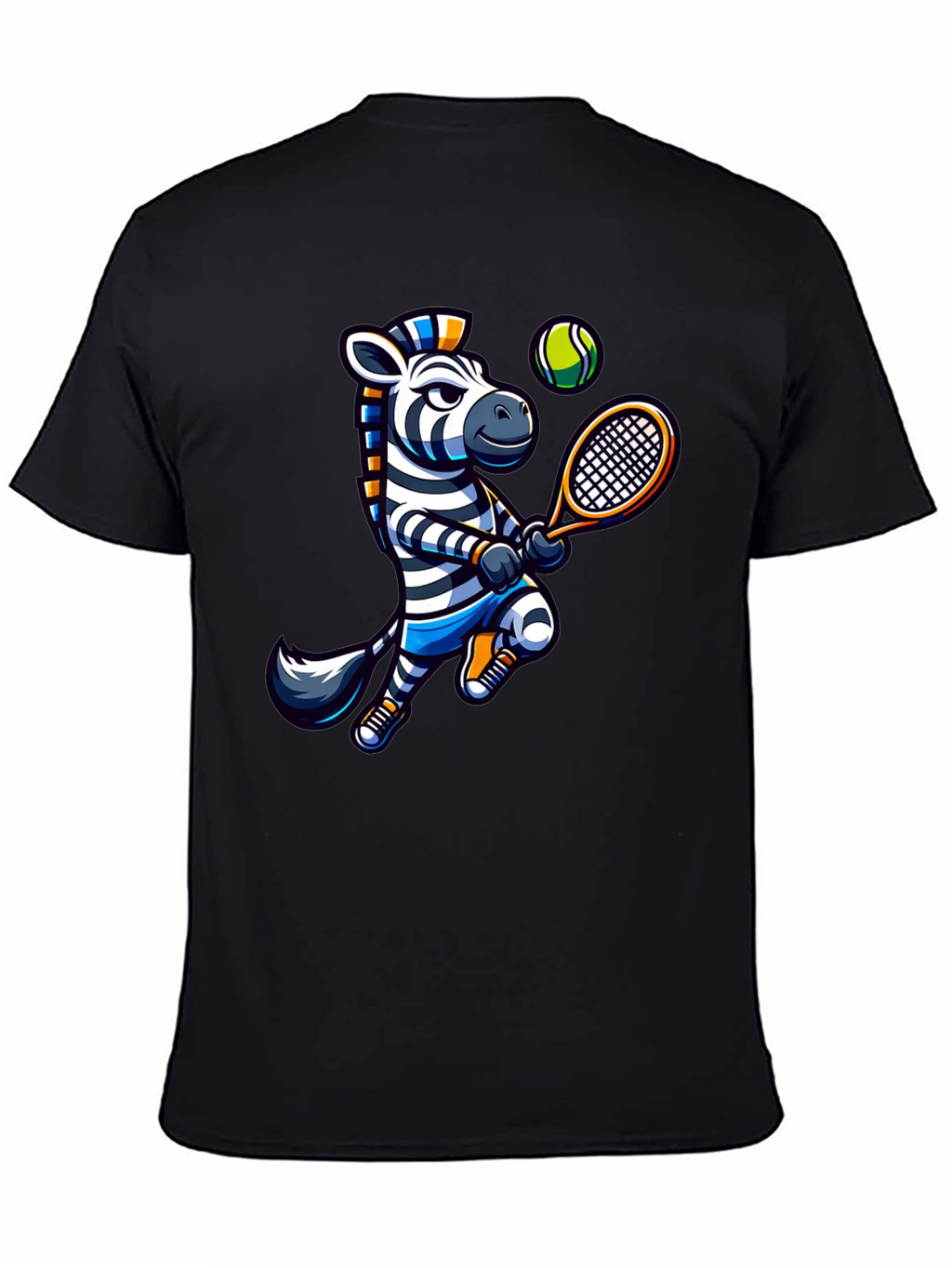 Zebra Tennis Graphic T-Shirt - Fun Animal Design