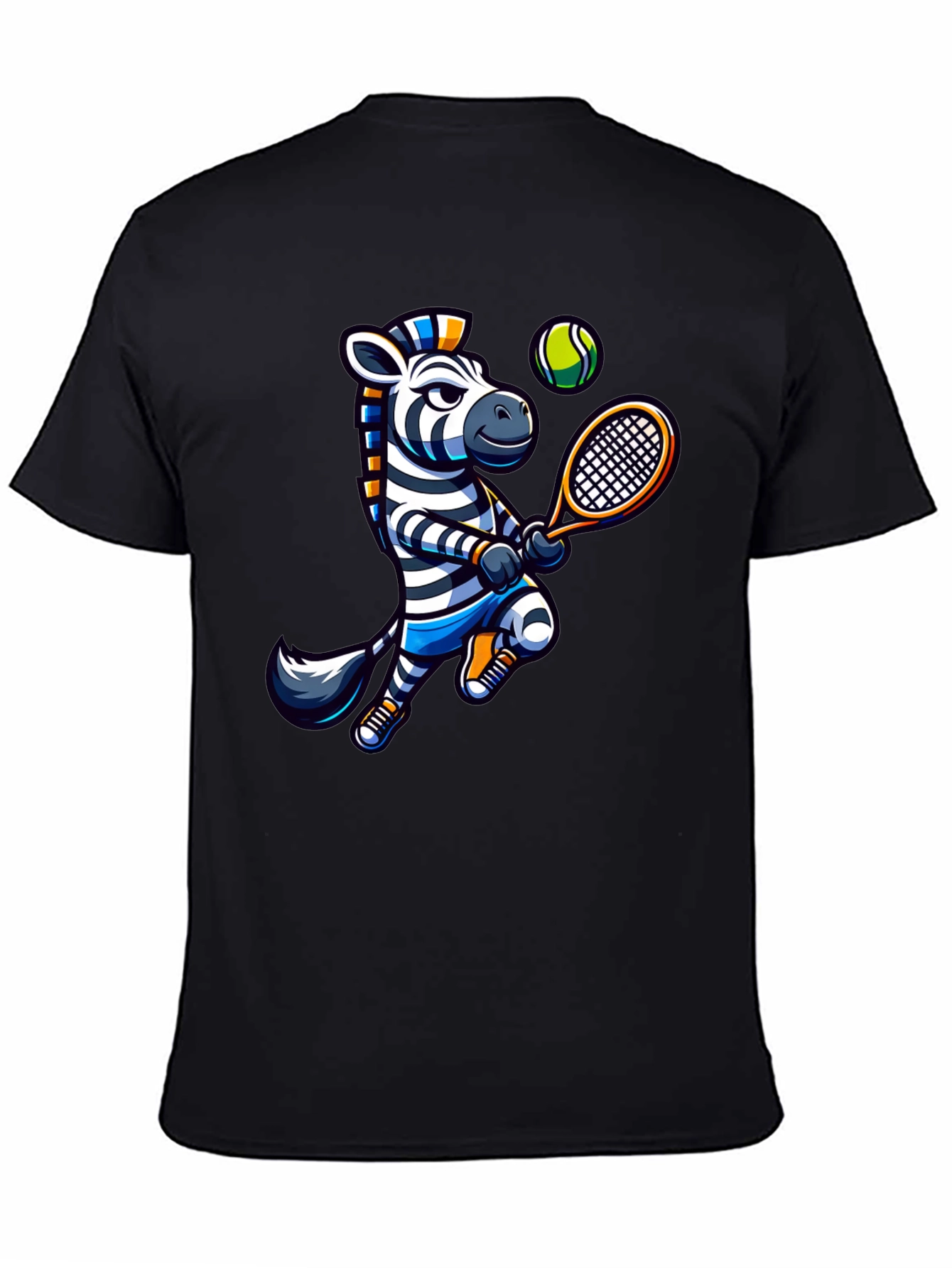 Zebra Tennis Graphic T-Shirt - Fun Animal Design