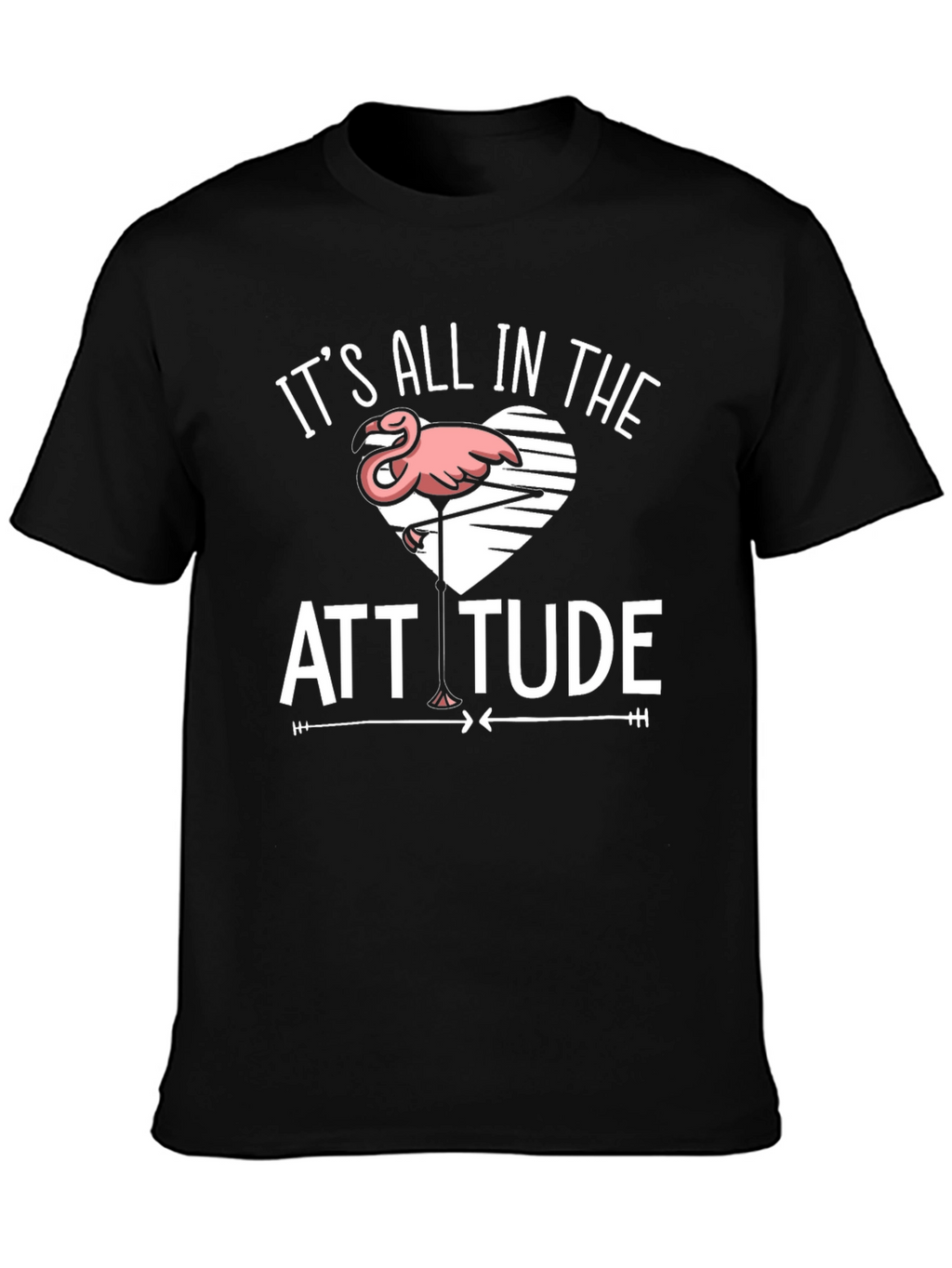 Attitude Flamingo Black T-Shirt