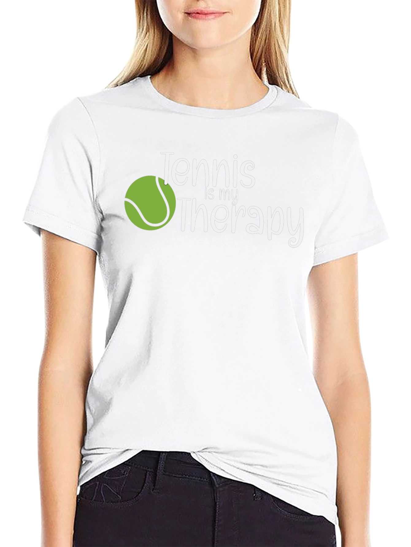Tennis is my Therapy Black T-Shirt