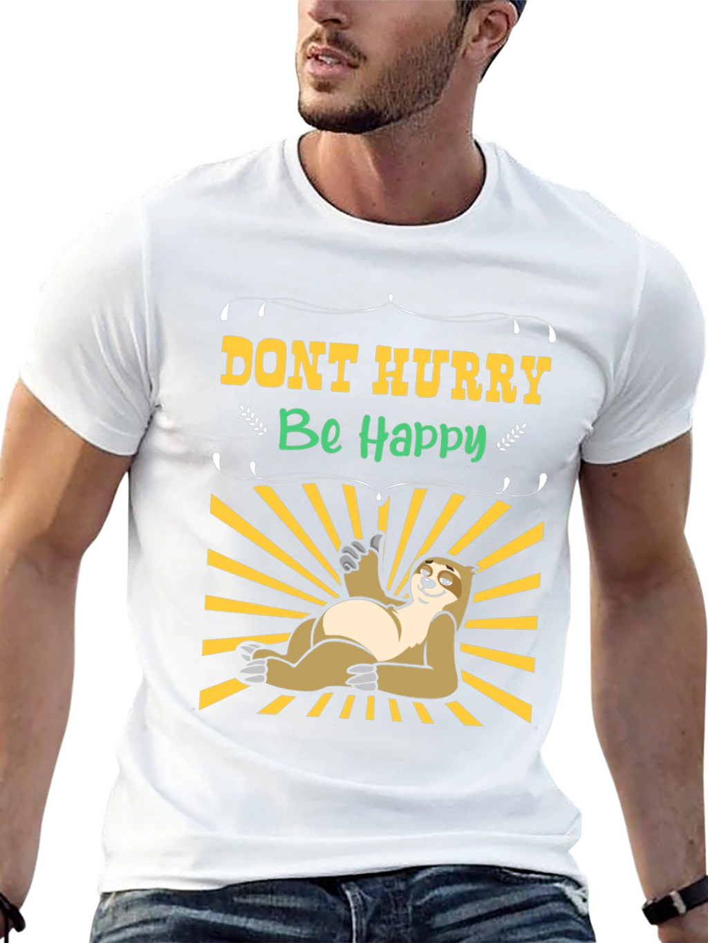Dont Hurry Be Happy Sloth T-Shirt