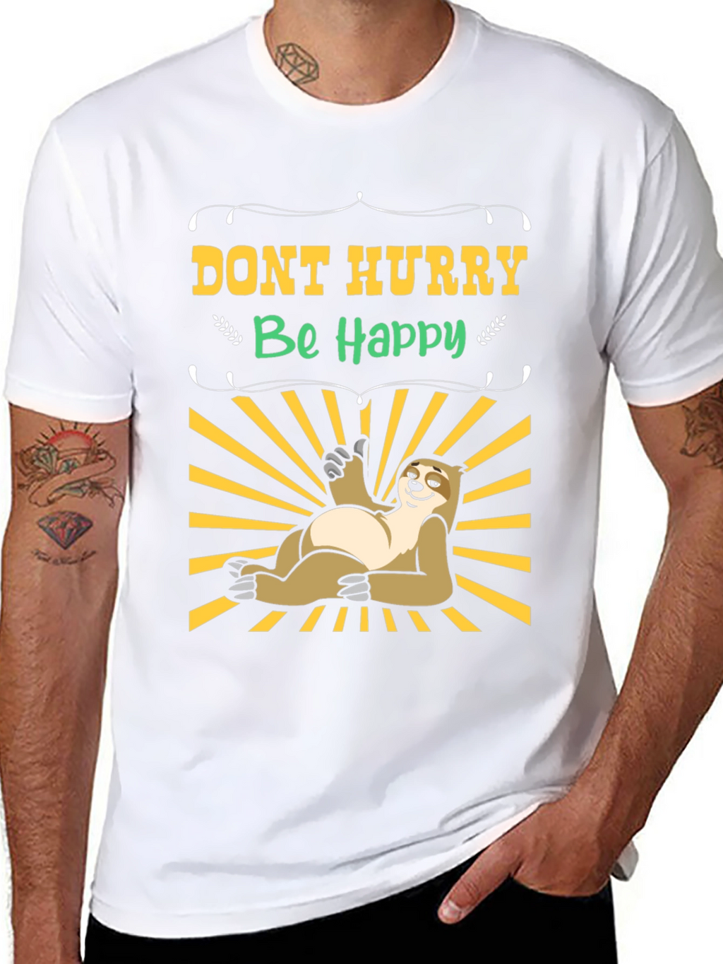 Dont Hurry Be Happy Sloth T-Shirt