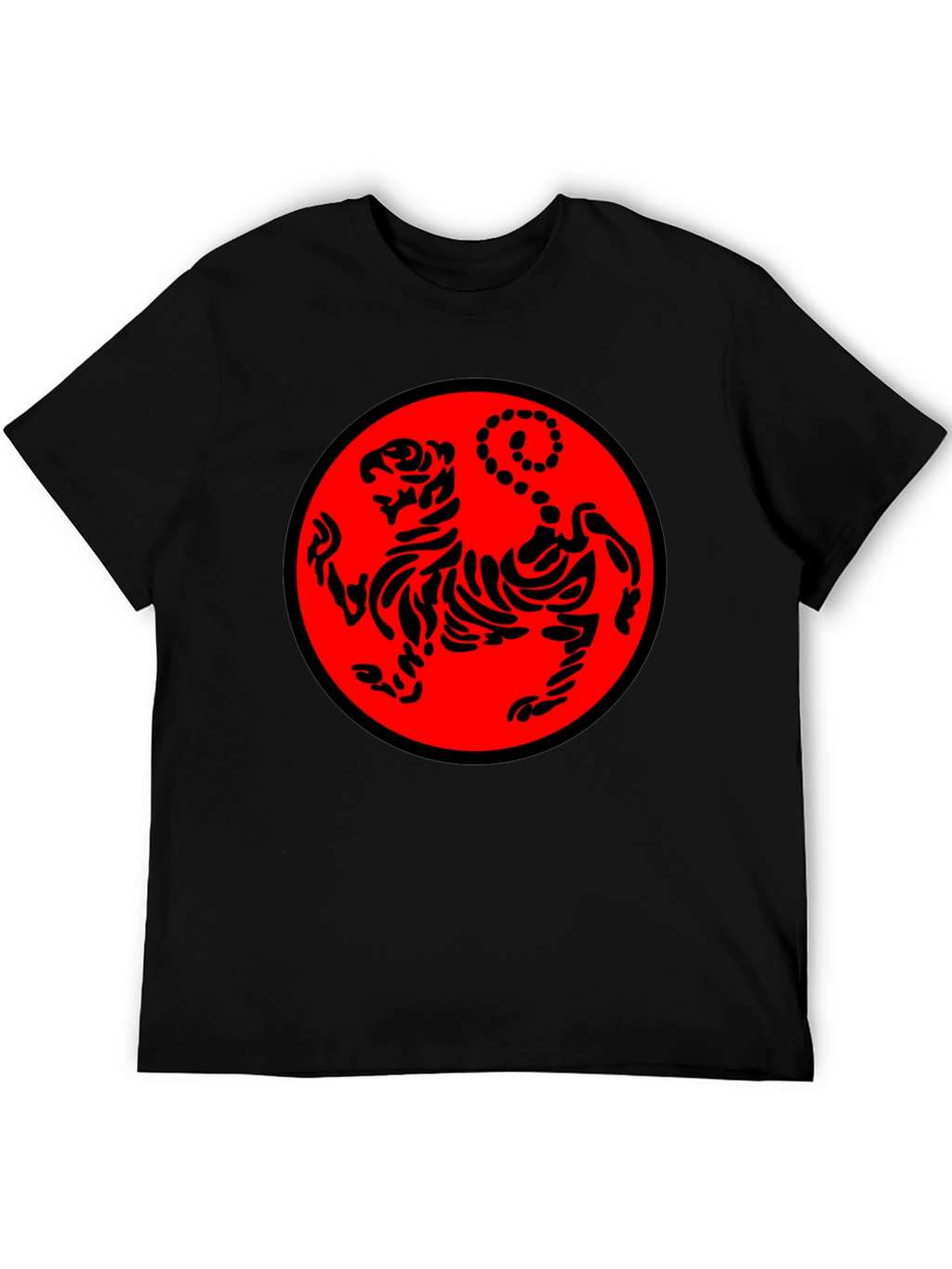 Black Karate Tiger Graphic T-Shirt