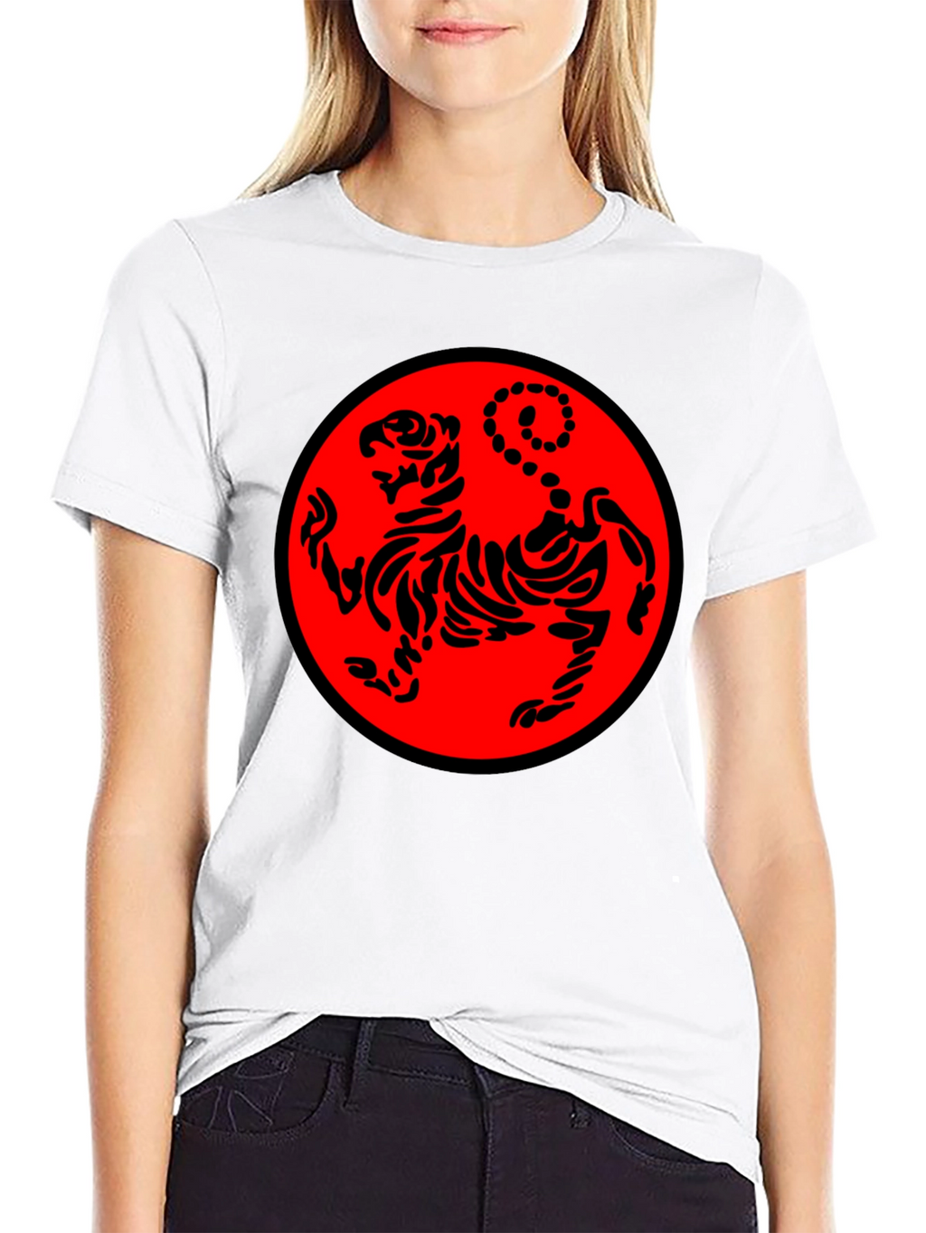 Black Karate Tiger Graphic T-Shirt