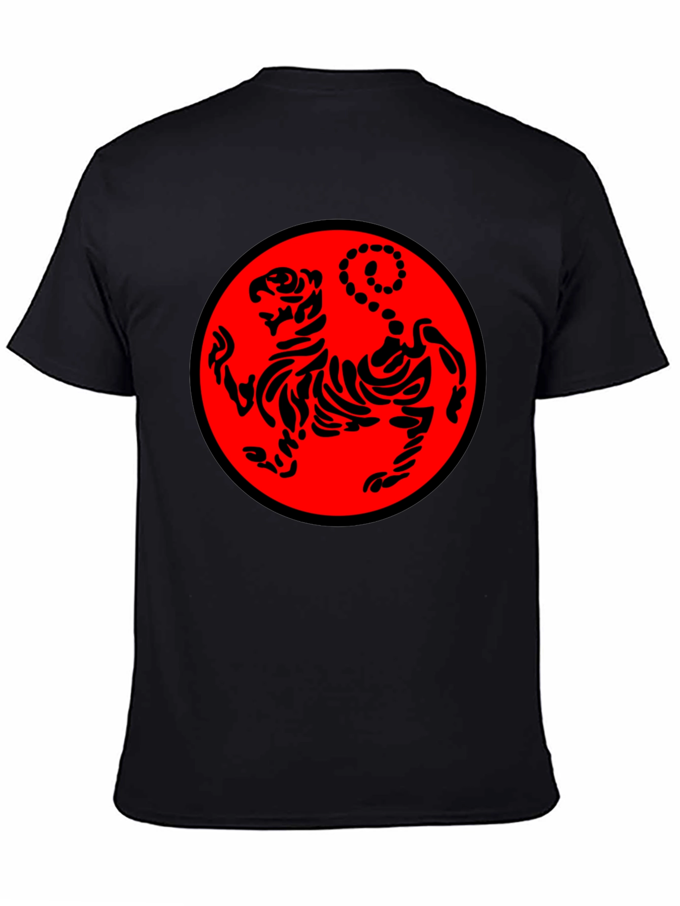 Black Karate Tiger Graphic T-Shirt