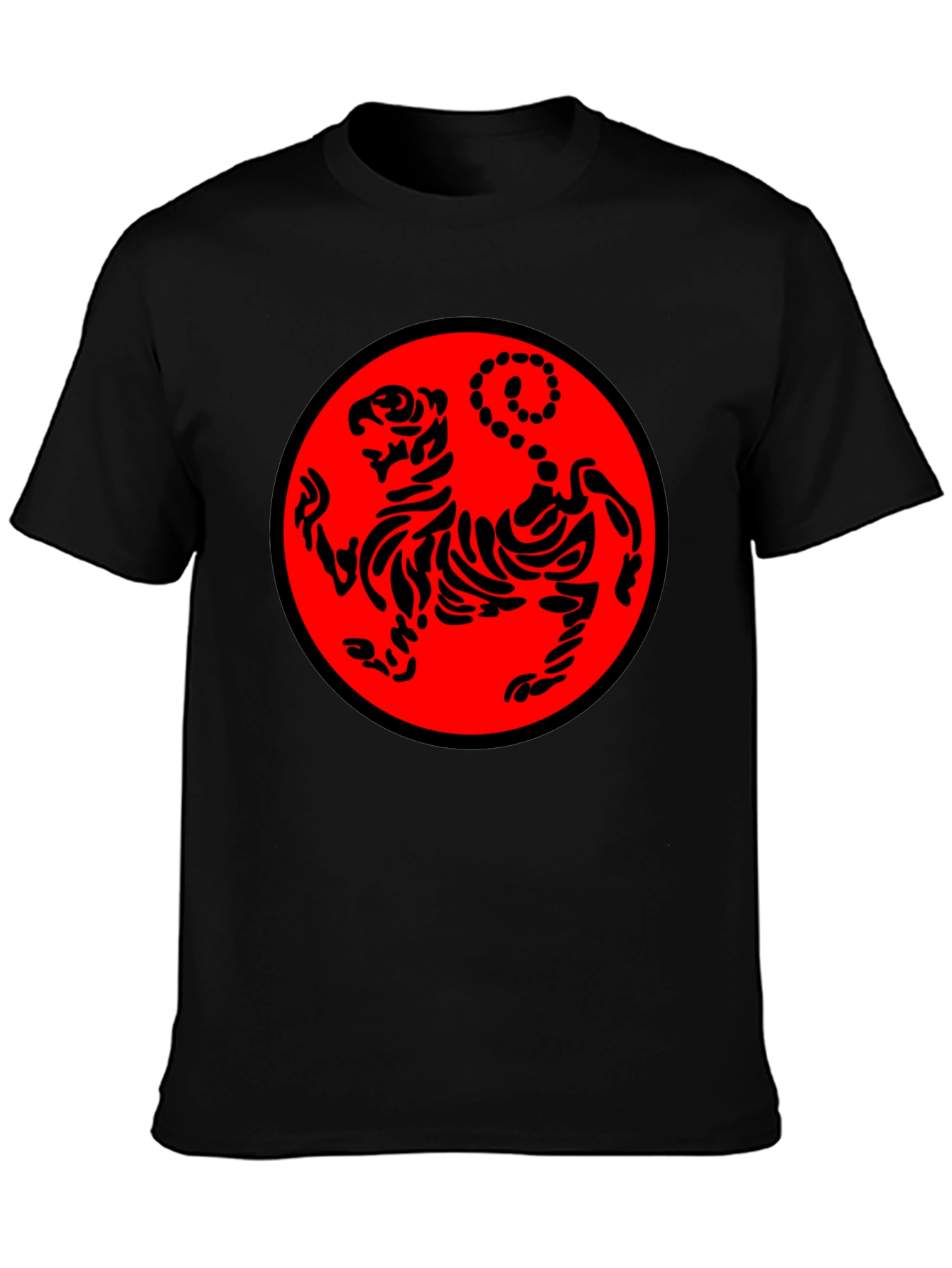 Black Karate Tiger Graphic T-Shirt