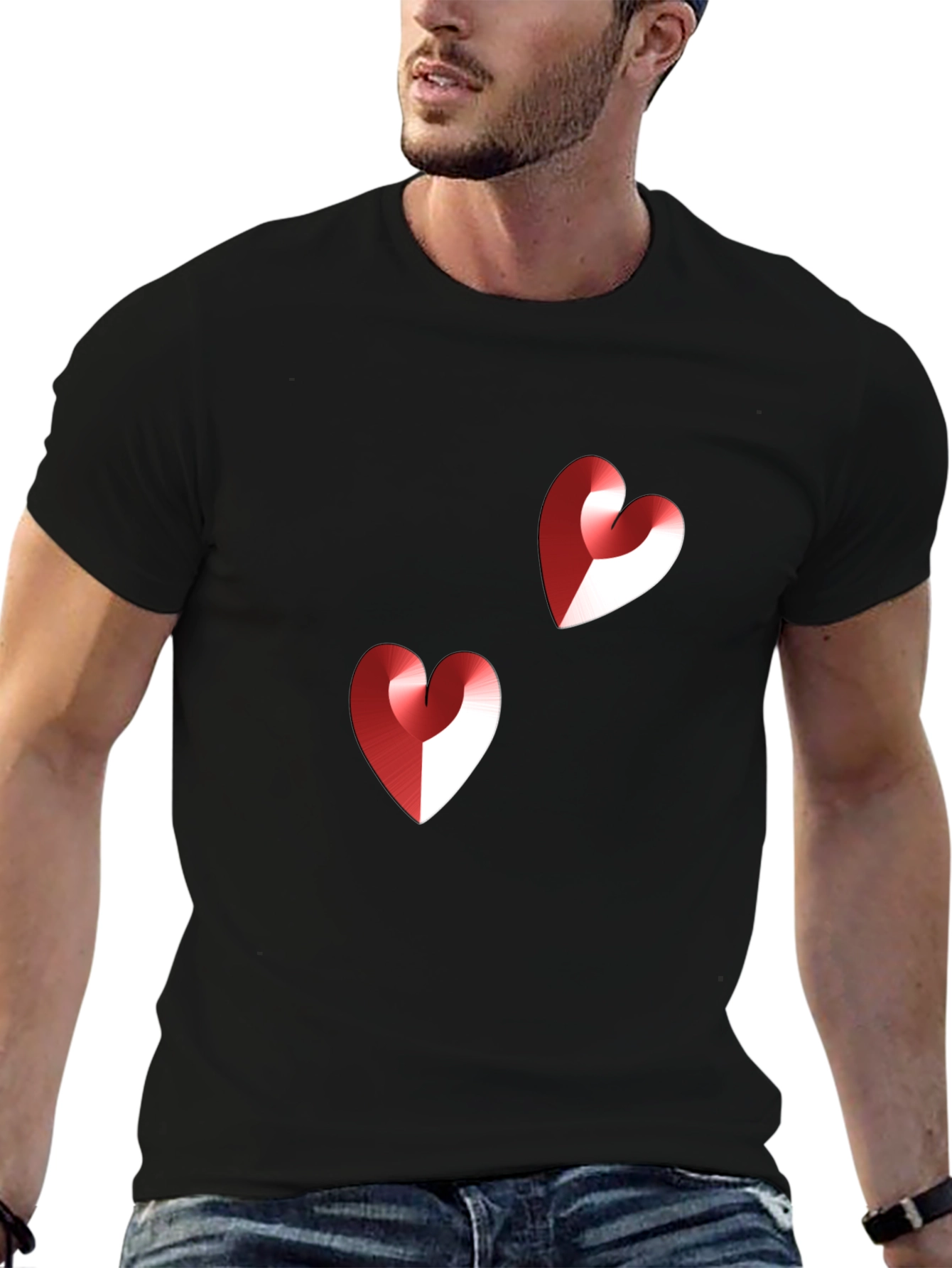 Heart Graphic Black T-Shirt