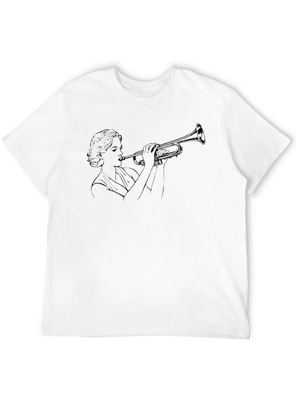 Trumpet Woman Black T-Shirt - Unique Musician Tee