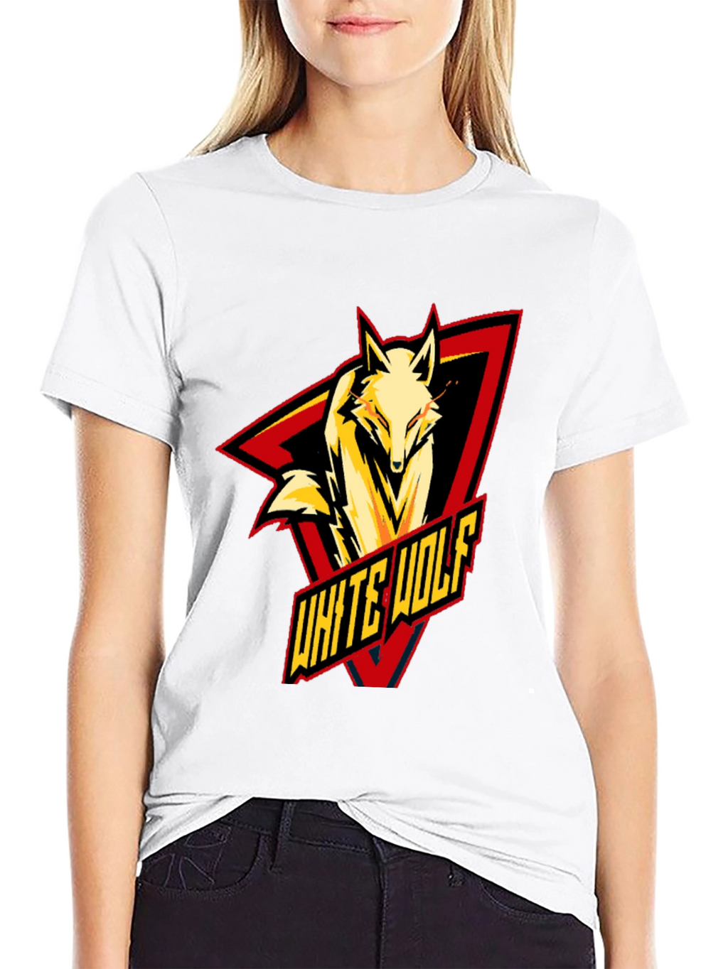 White Wolf Graphic T-Shirt - Black