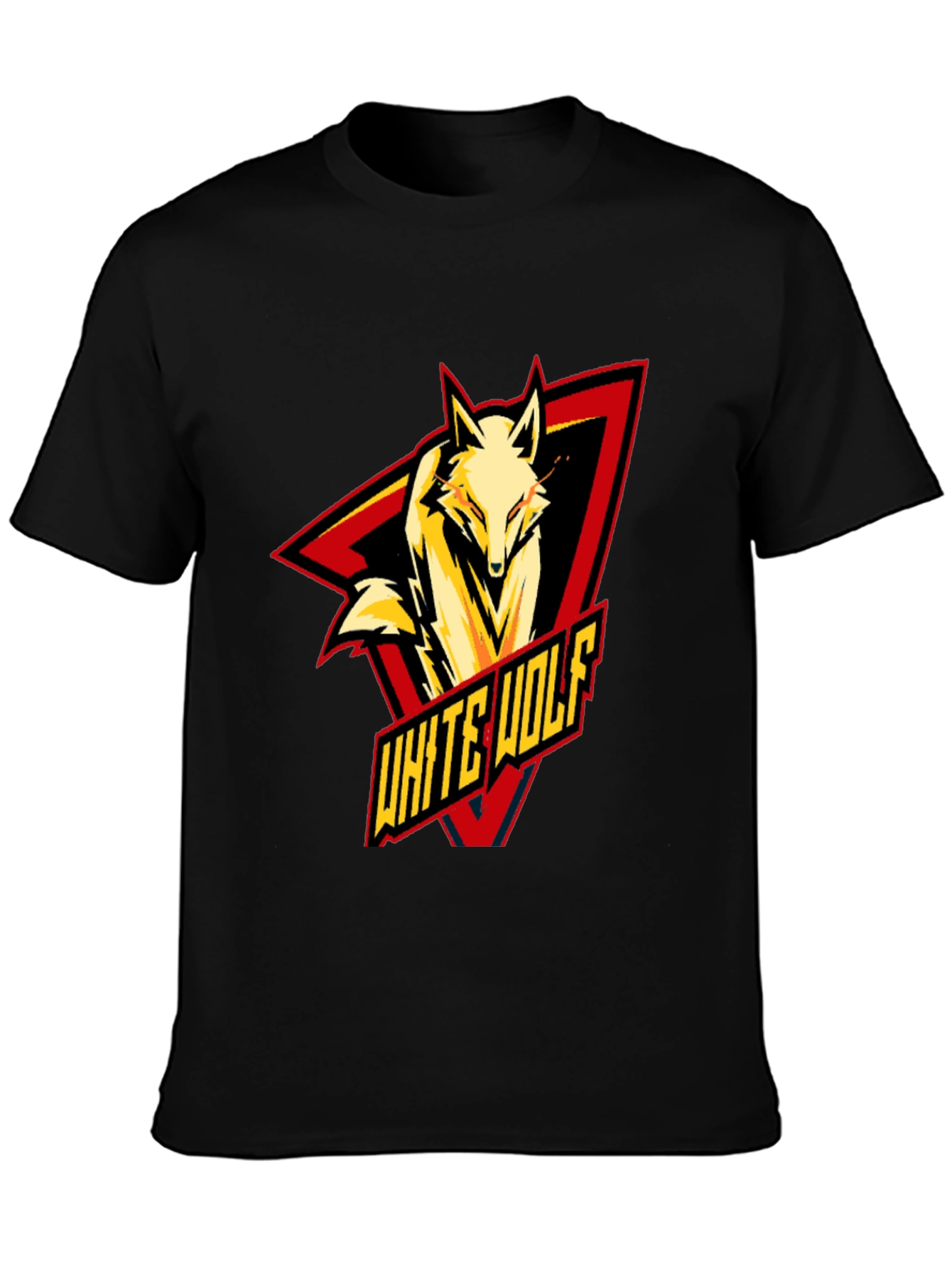 White Wolf Graphic T-Shirt - Black