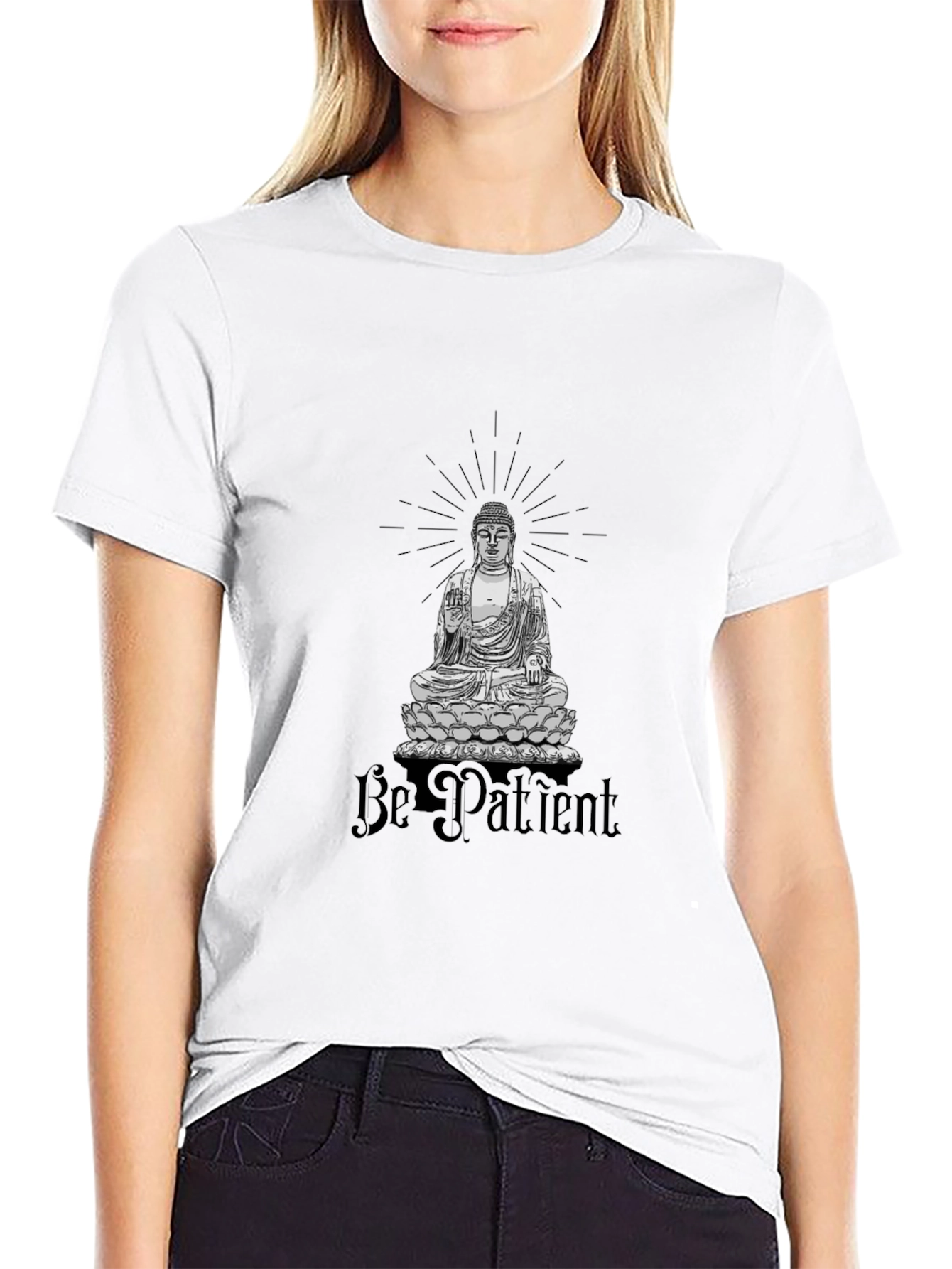 Be Patient Buddha Graphic Black Tee
