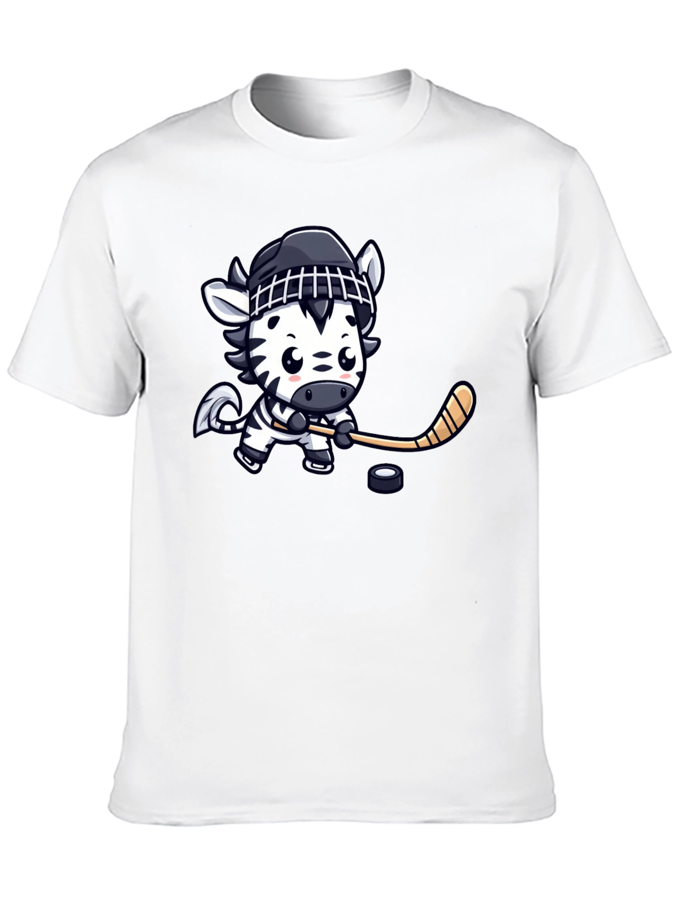Zebra Hockey Player Graphic T-Shirt