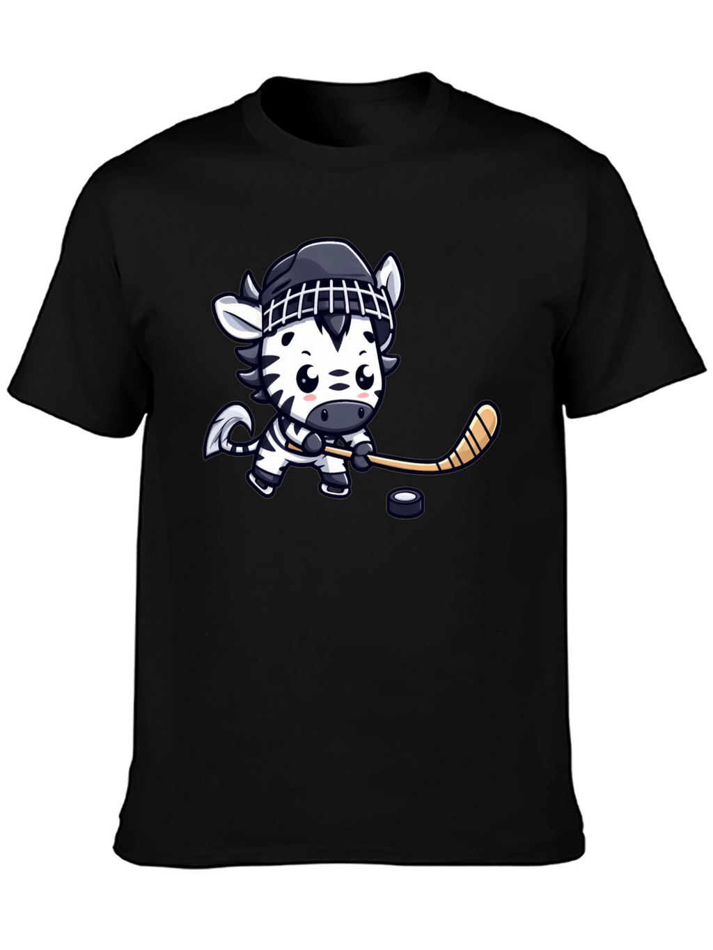 Zebra Hockey Player Graphic T-Shirt
