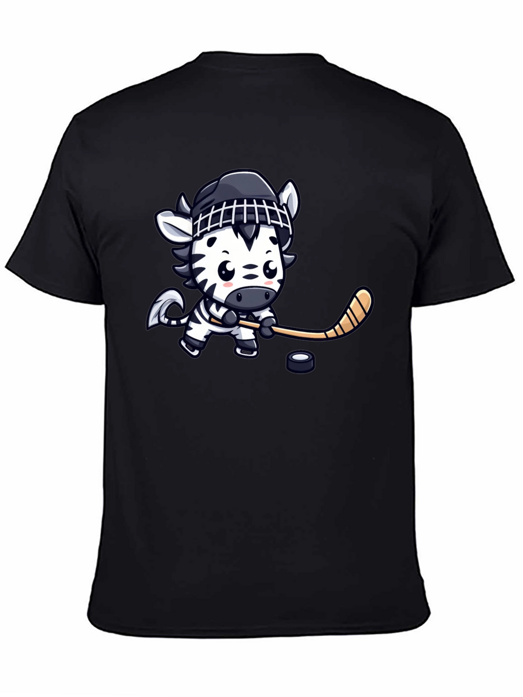 Zebra Hockey Player Graphic T-Shirt