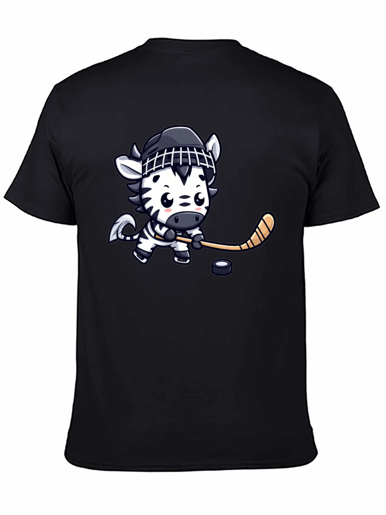 Zebra Hockey Player Graphic T-Shirt