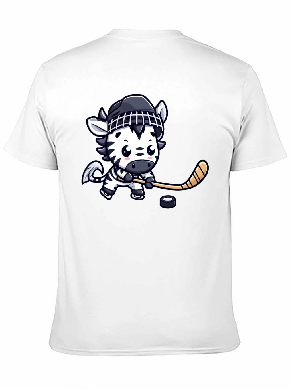 Zebra Hockey Player Graphic T-Shirt
