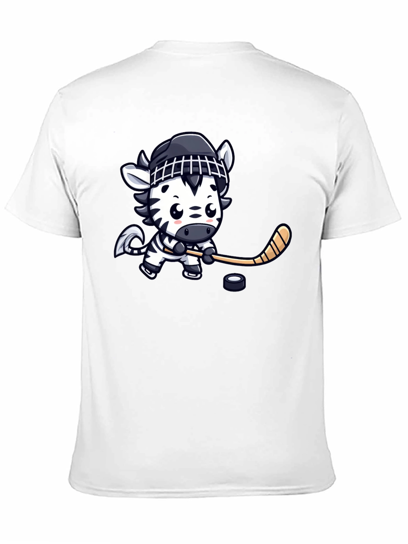 Zebra Hockey Player Graphic T-Shirt