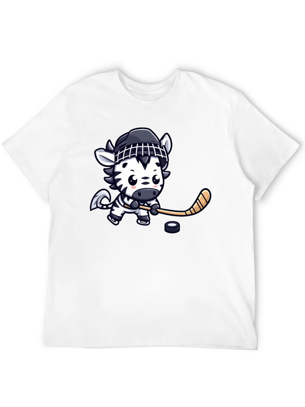 Zebra Hockey Player Graphic T-Shirt