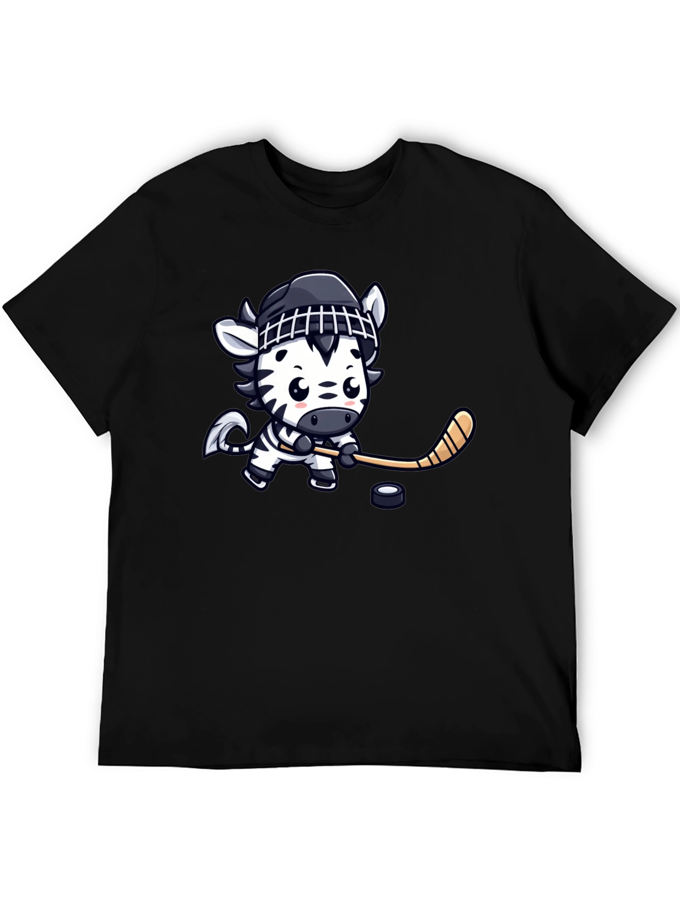 Zebra Hockey Player Graphic T-Shirt