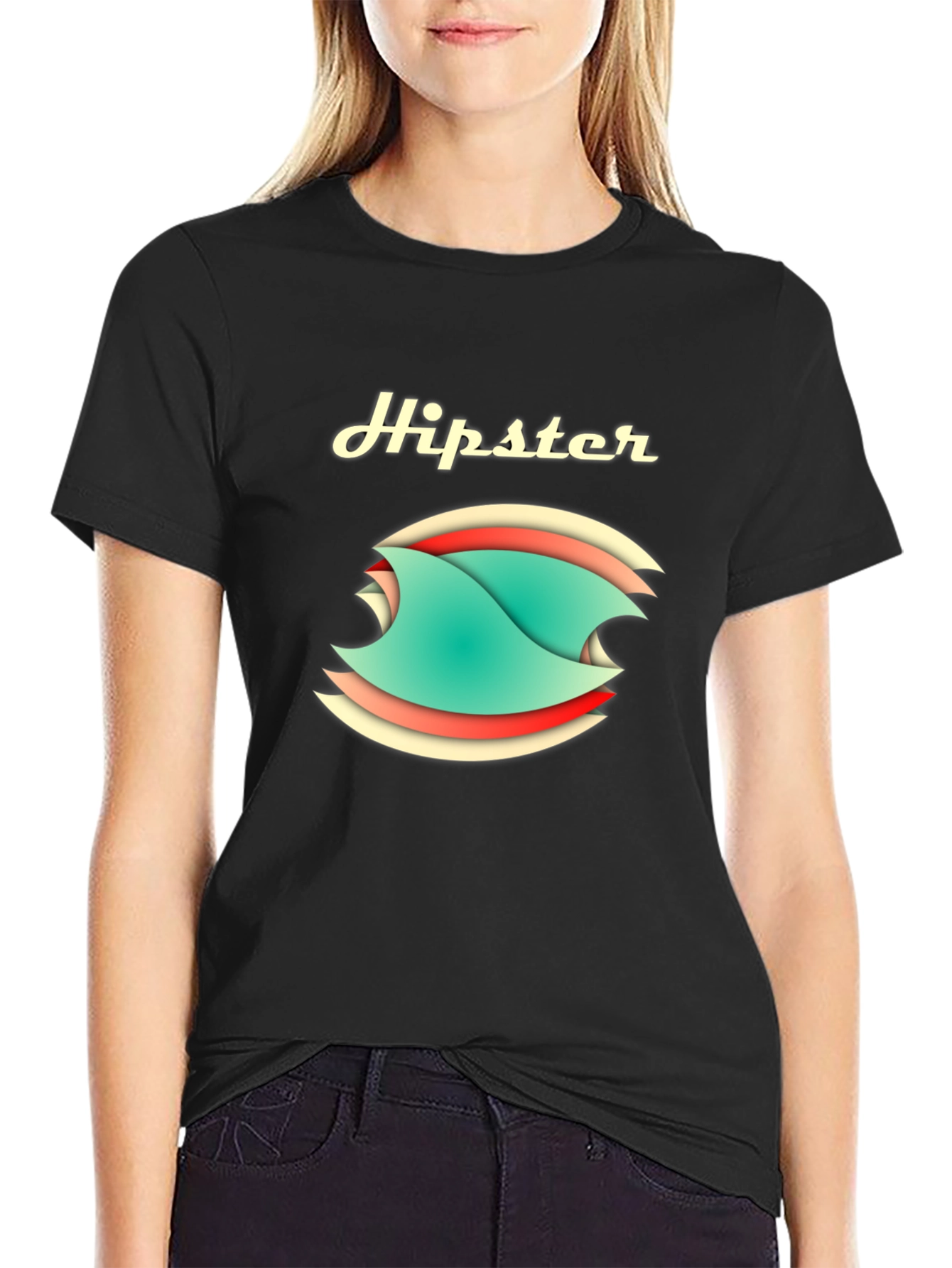 Hipster Graphic Tee - Stylish Cotton Blend T-Shirt