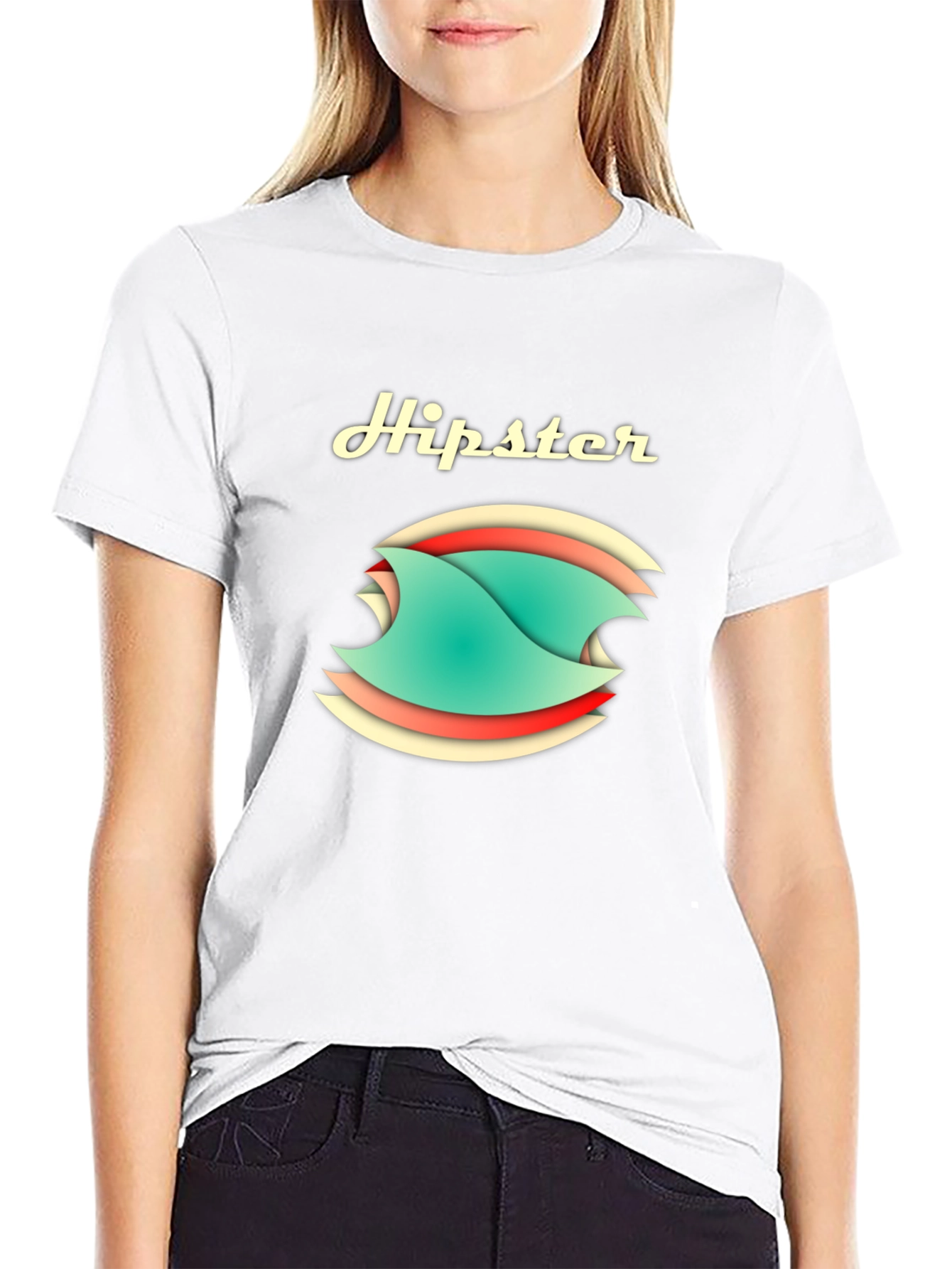 Hipster Graphic Tee - Stylish Cotton Blend T-Shirt