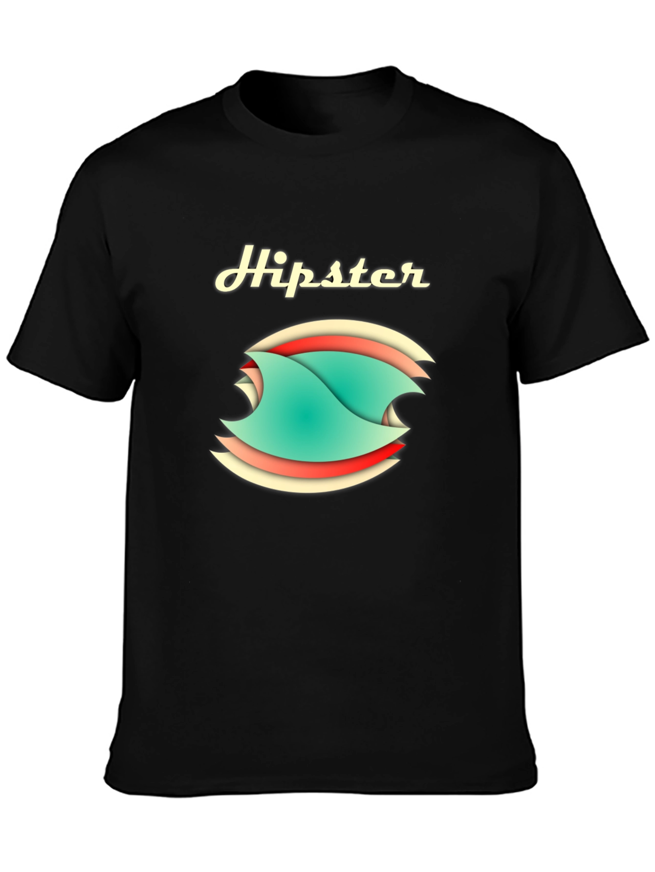 Hipster Graphic Tee - Stylish Cotton Blend T-Shirt