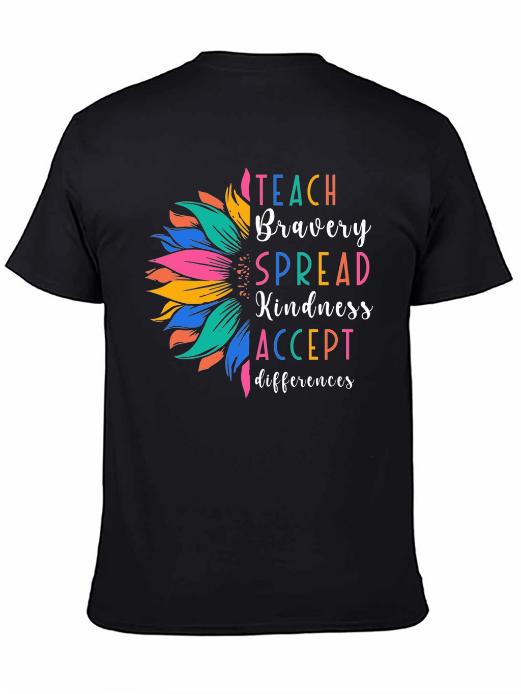 Inspirational Teach Bravery Sunflower Graphic Tee