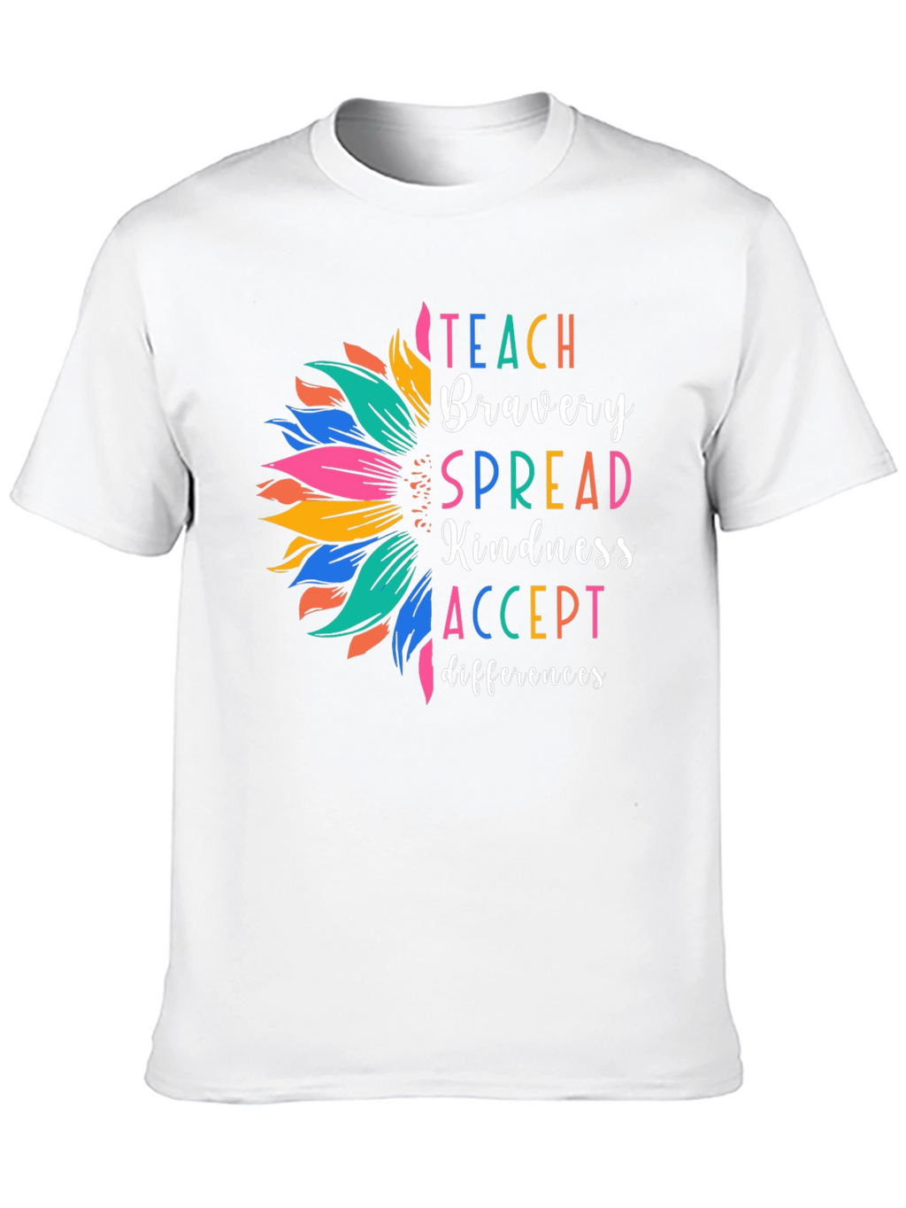 Inspirational Teach Bravery Sunflower Graphic Tee