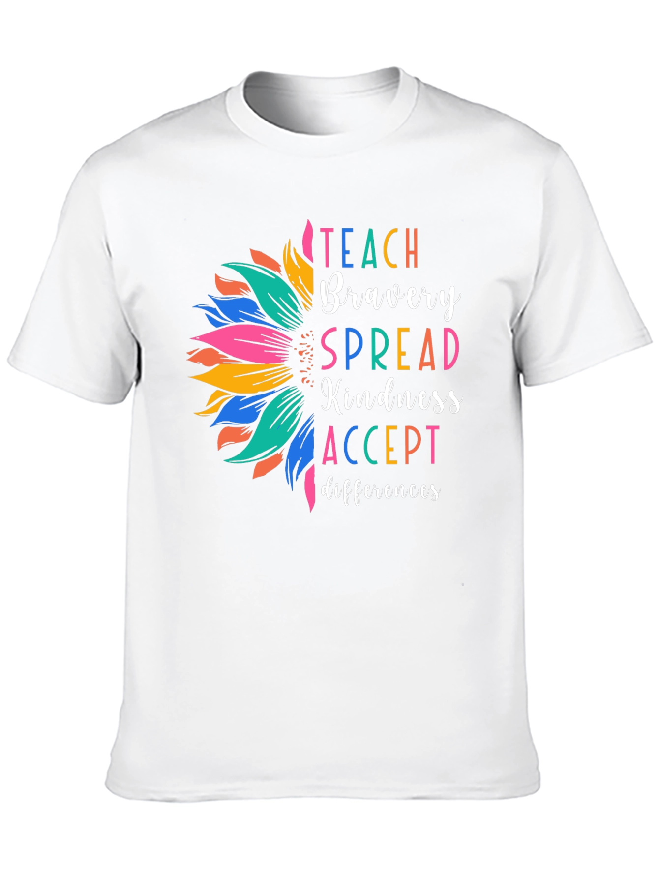 Inspirational Teach Bravery Sunflower Graphic Tee
